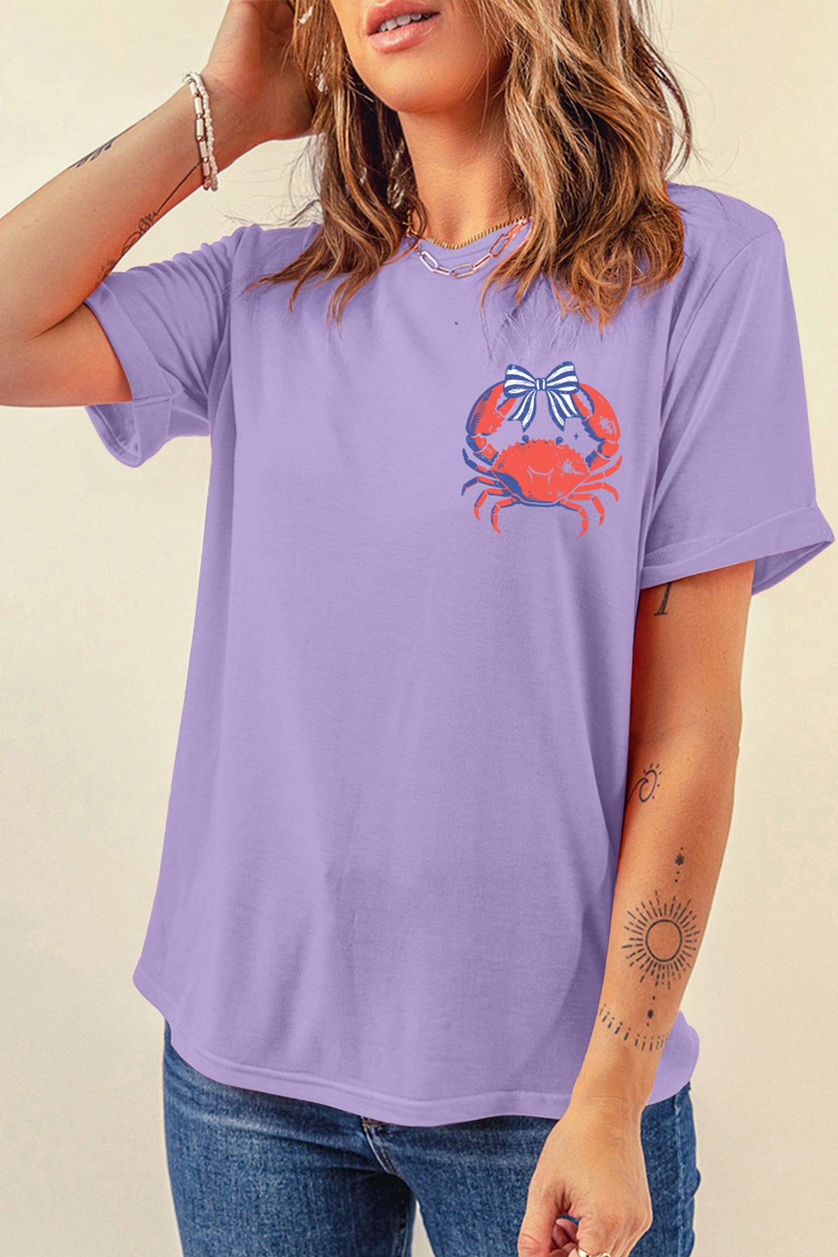 Orchid Petal CRABBY Beach Day Graphic T-Shirt