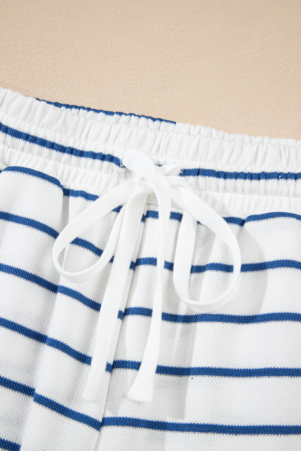 Women's Sail Blue Striped Long-Sleeve Top Wide Leg Pants Two-Piece Outfit Set