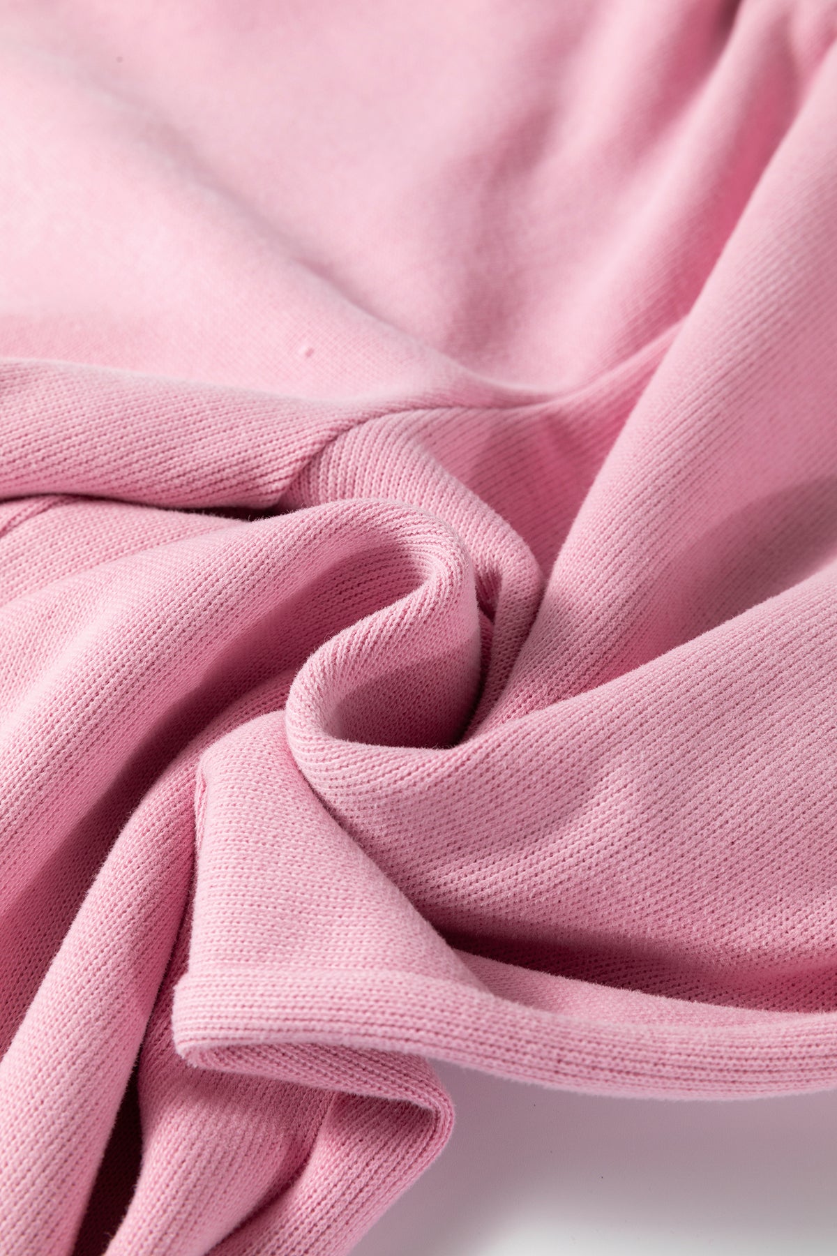 Women's Pink Textured Knit High Neck Tee Pants Two-Piece Set