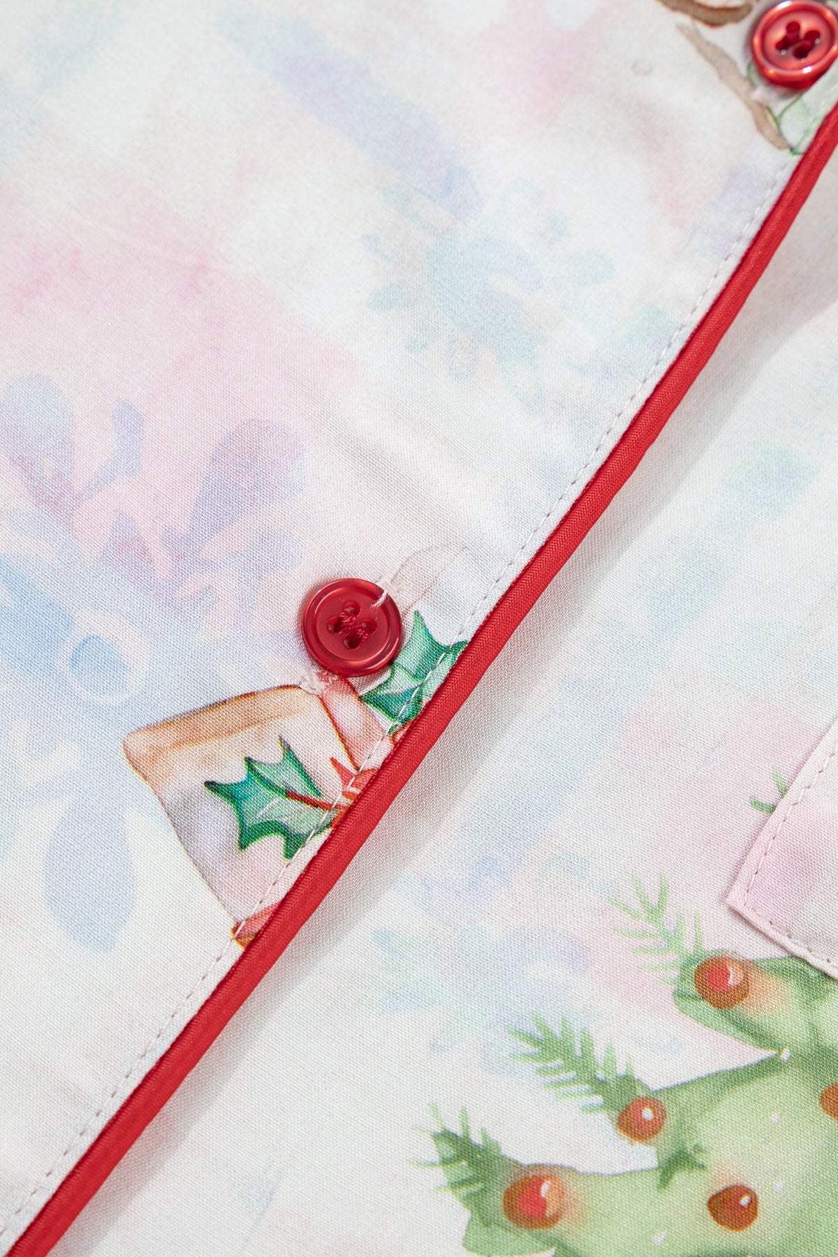 Pink Plaid Gingerbread Man Christmas Print Long Lounge Set