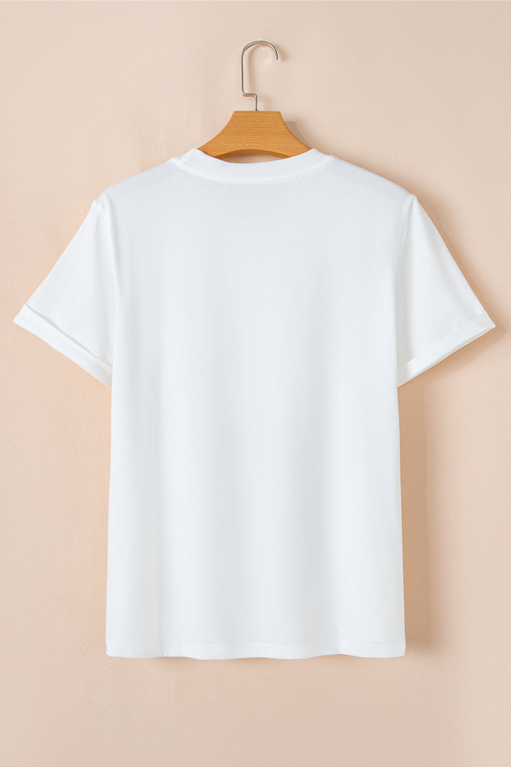 White Believe Christmas Father Graphic Crewneck T-Shirt