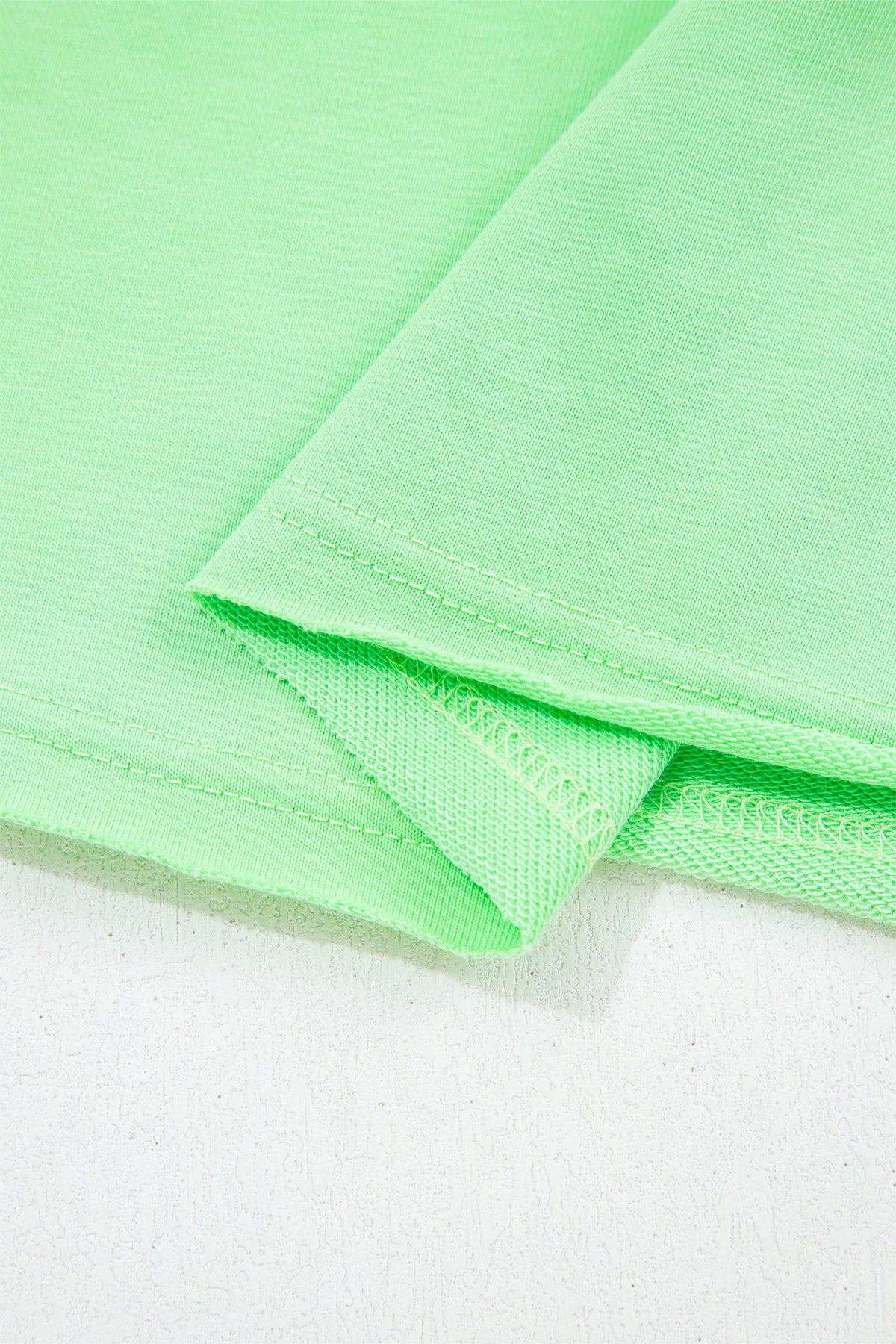 Bright Green Crab Embroidered Patch Round Neck Tee