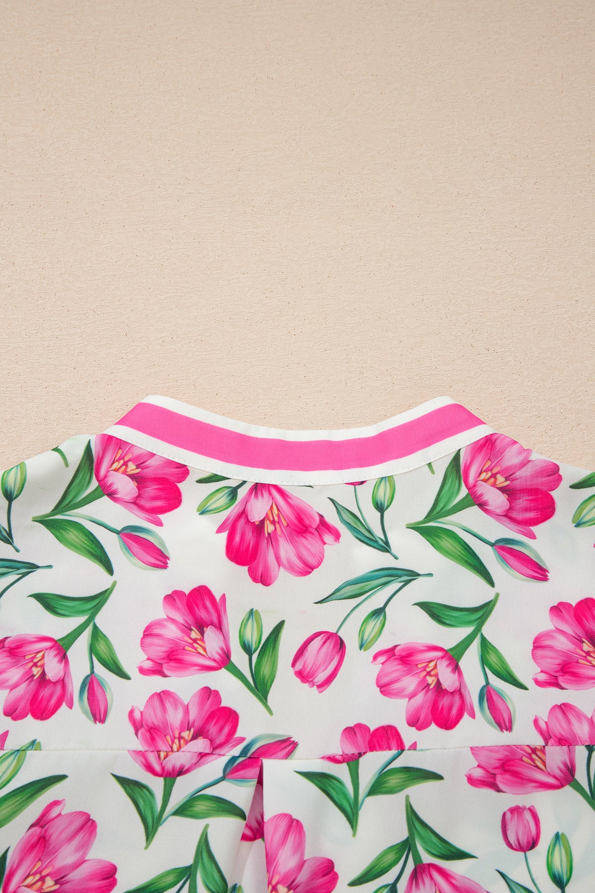 Multicolour Floral Print Striped Color Block Trim Short Dress