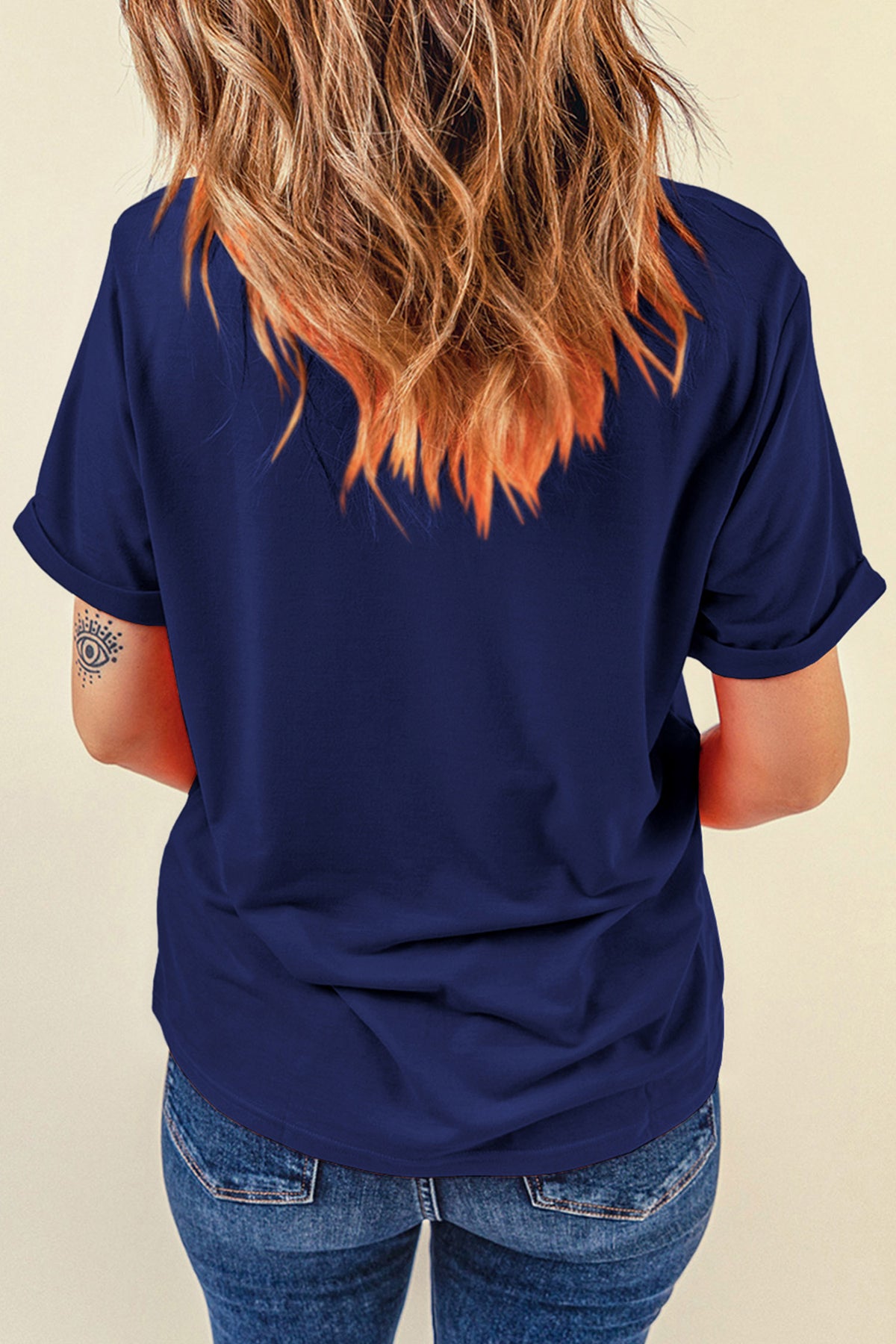 Blue Coquette AMERICA Printed Relaxed T-Shirt