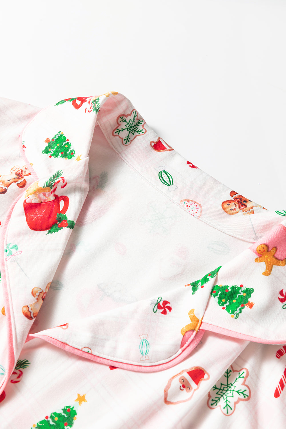 White Christmas Spirits Shirt Style Short Pajama Set