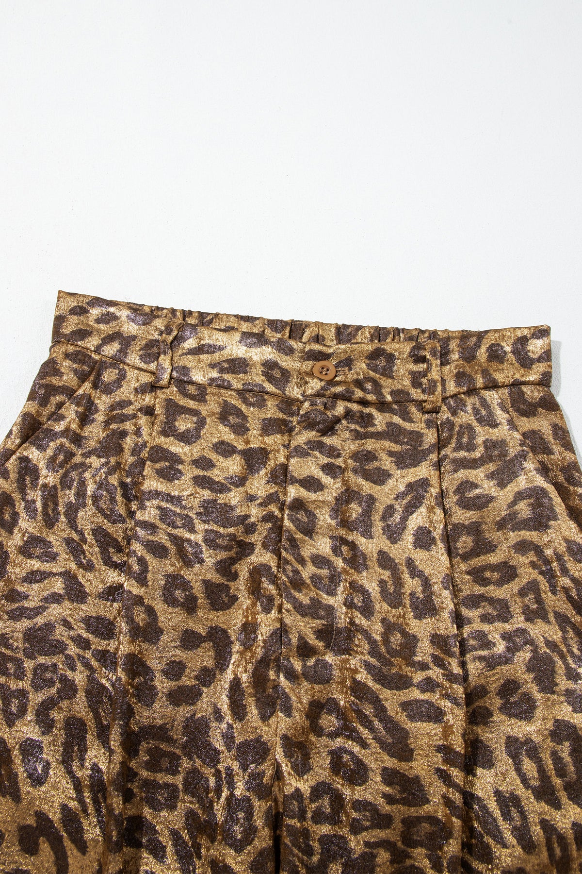 Multicolour Leopard Print Western Style Wide Leg Full-Length Pants