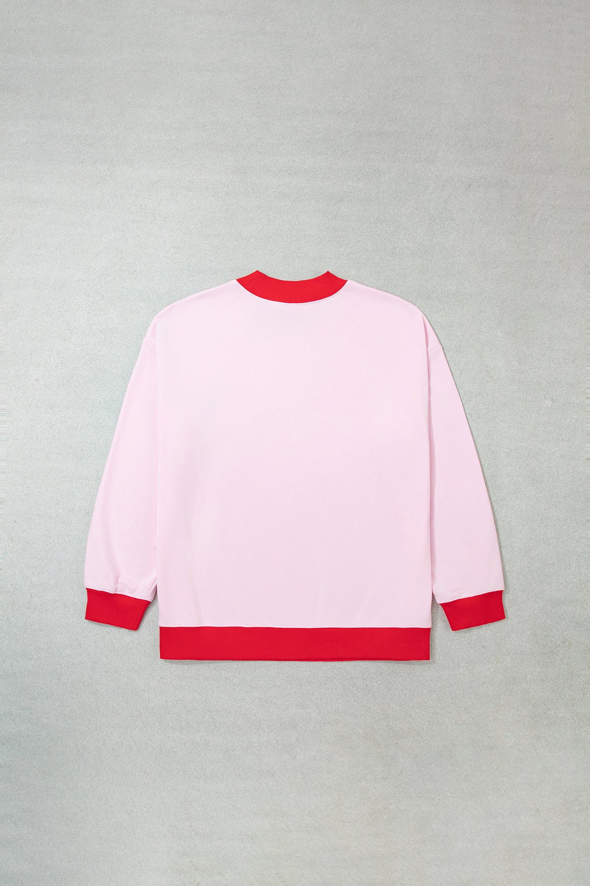 Grapefruit Orange Color Block Contrast Trim Plus Size Sweatshirt