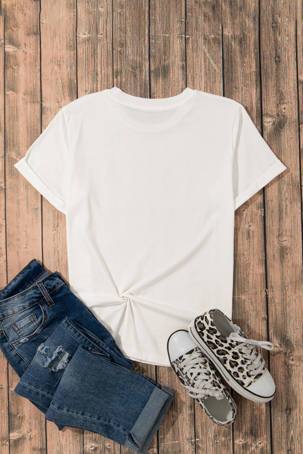 White Easter Egg Bow Bunny Ear Printed T-Shirt