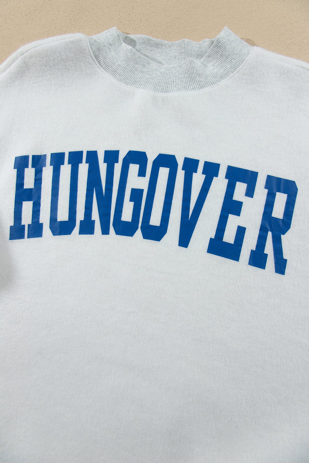 Light Gray TEQUILA HUNGOVER Reversible Print Mock Neck Sweatshirt