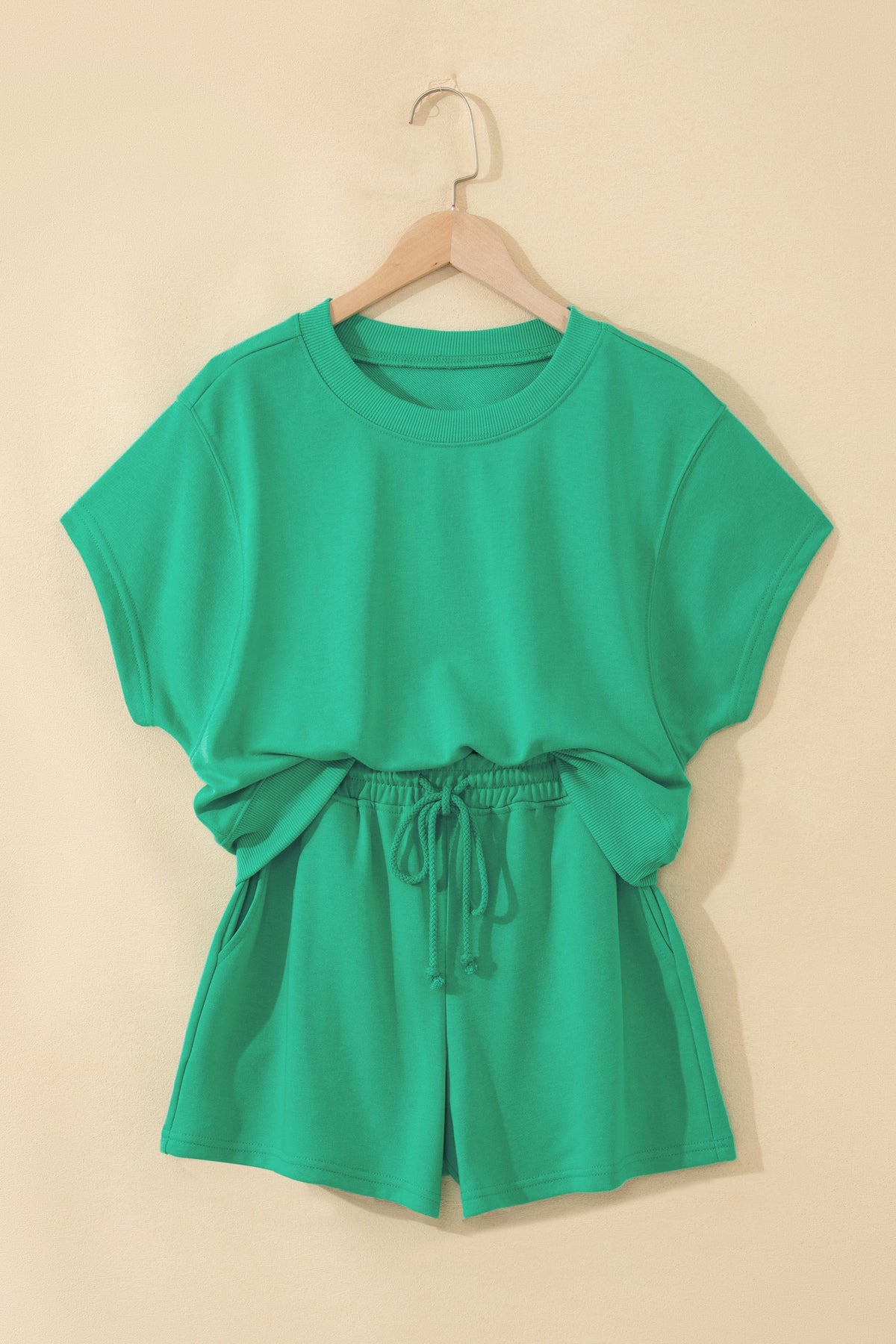 Women's Mist Blue Tee Shorts Two-Piece Outfit Set