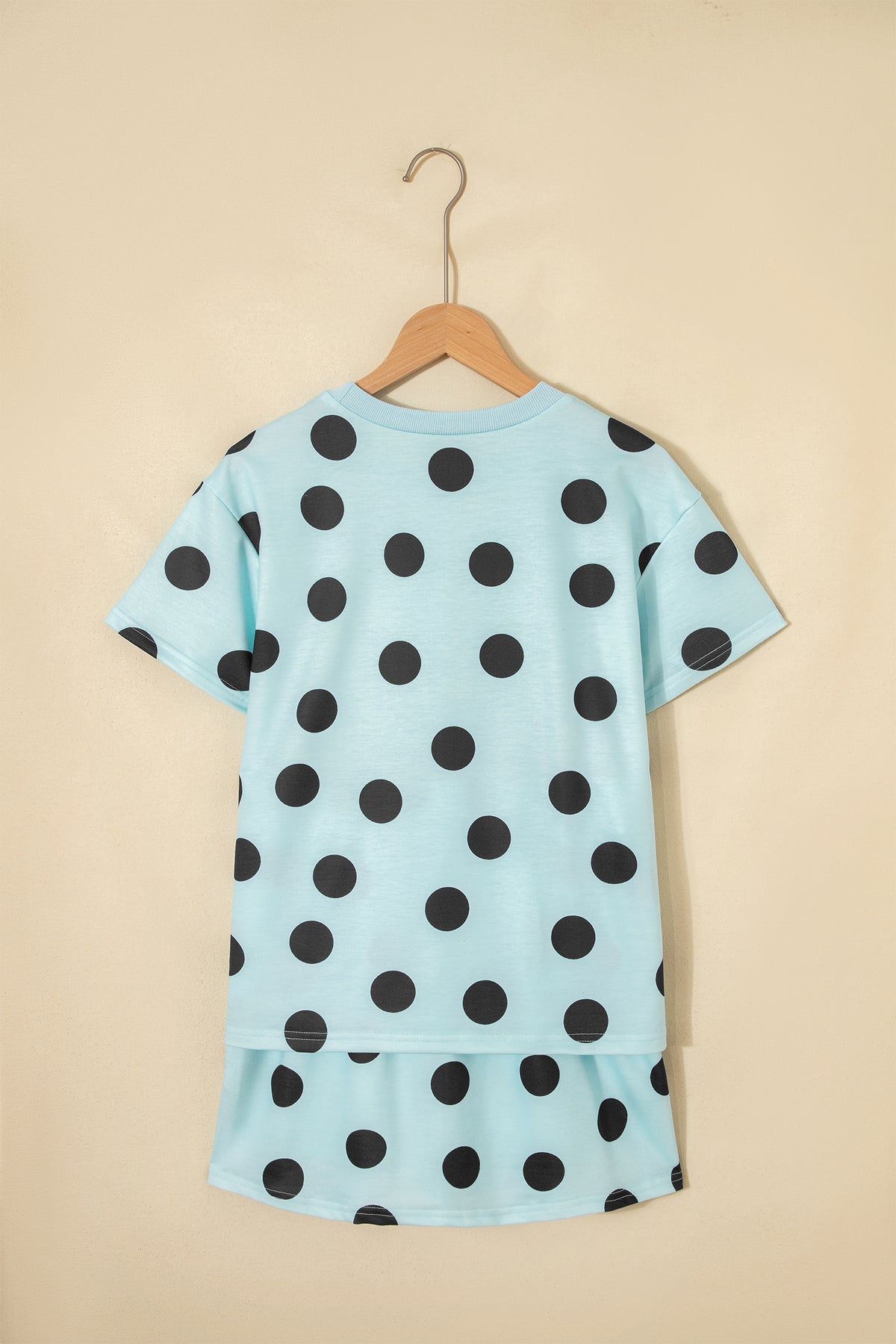 White Polka Dot Short Sleeve Top Casual Skort 2pcs Outfit