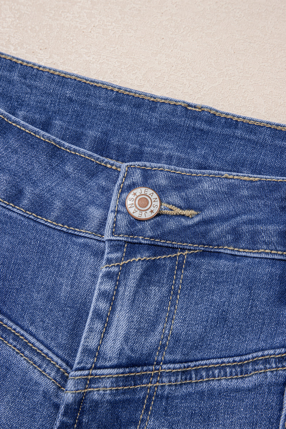 Beau Blue Tailored Center Seam Straight Loose High Rise Jeans