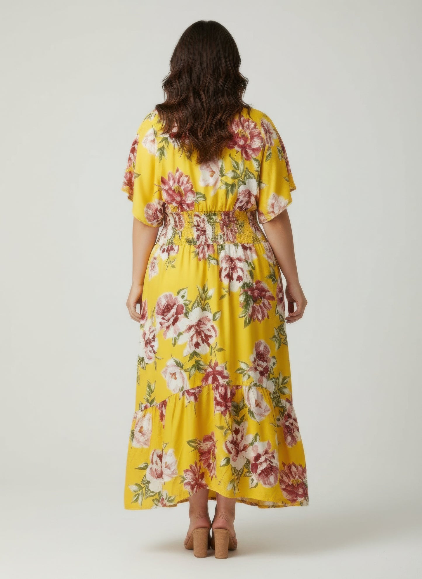 Mlle Gabrielle Floral High-Low Dress – Plus Size Romantic Midi Dress - PLUS SIZE DRESSES