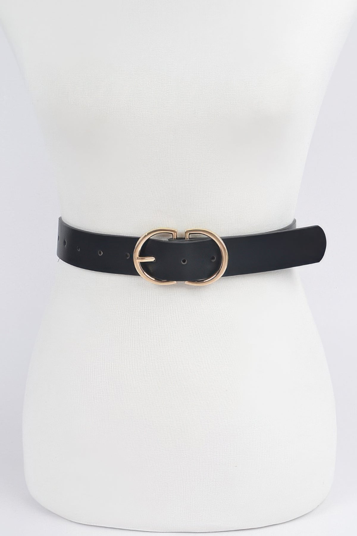 Braided Embossed Two Round Buckle Belt