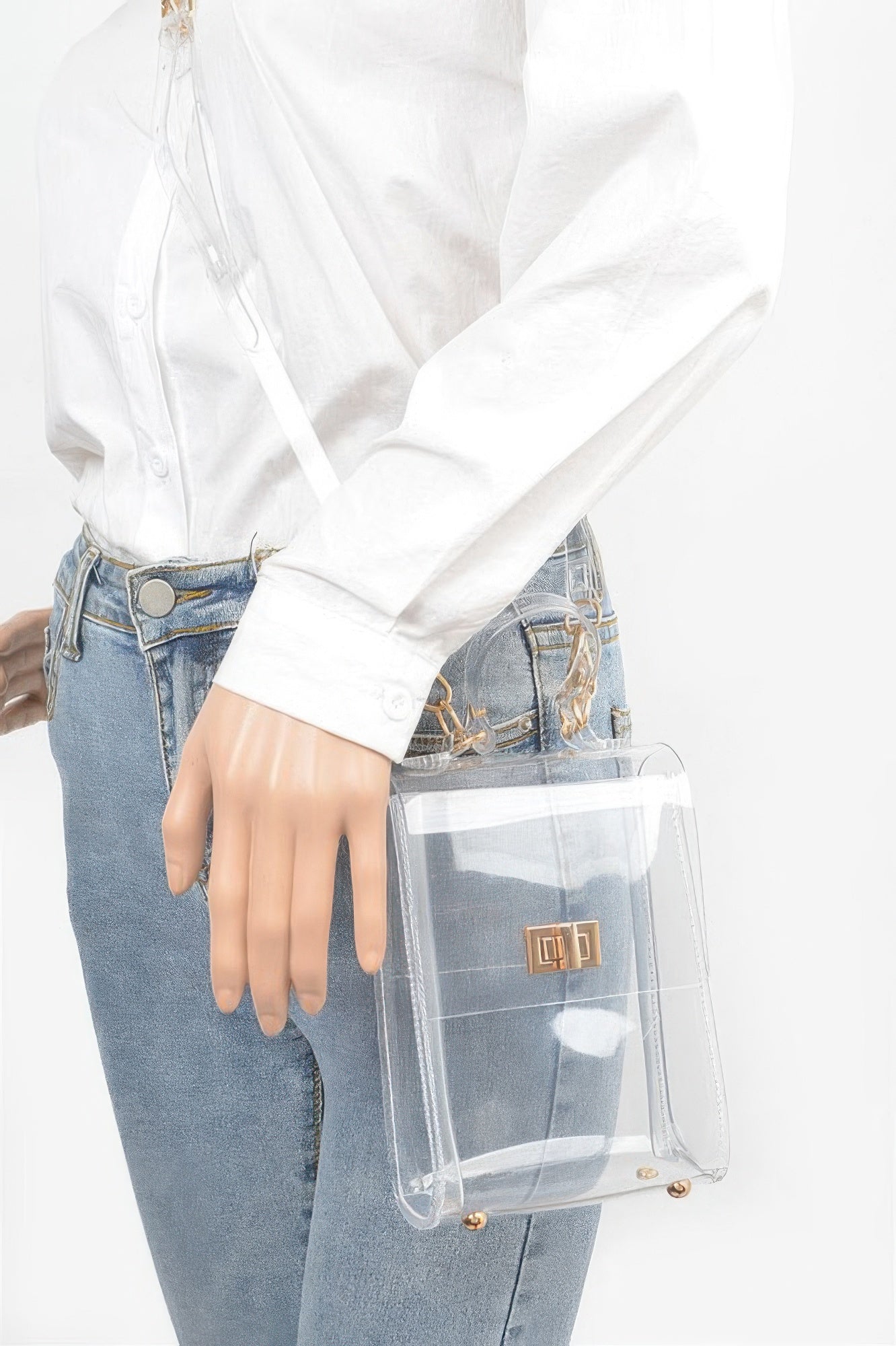 Transparent Top Handle Flap Clutch