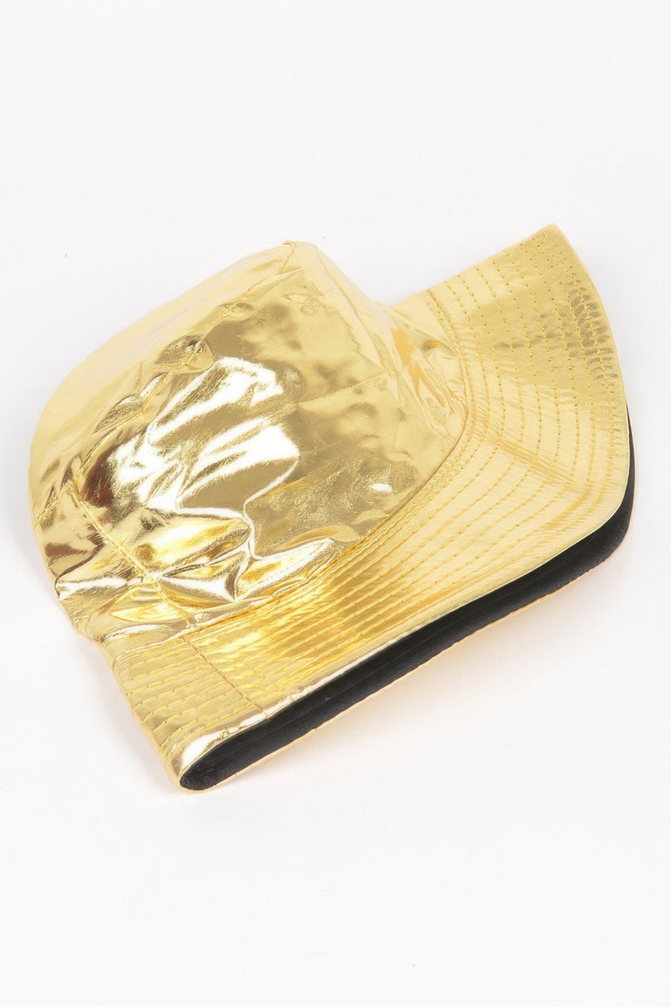 Metallic Faux Leather Bucket Hat