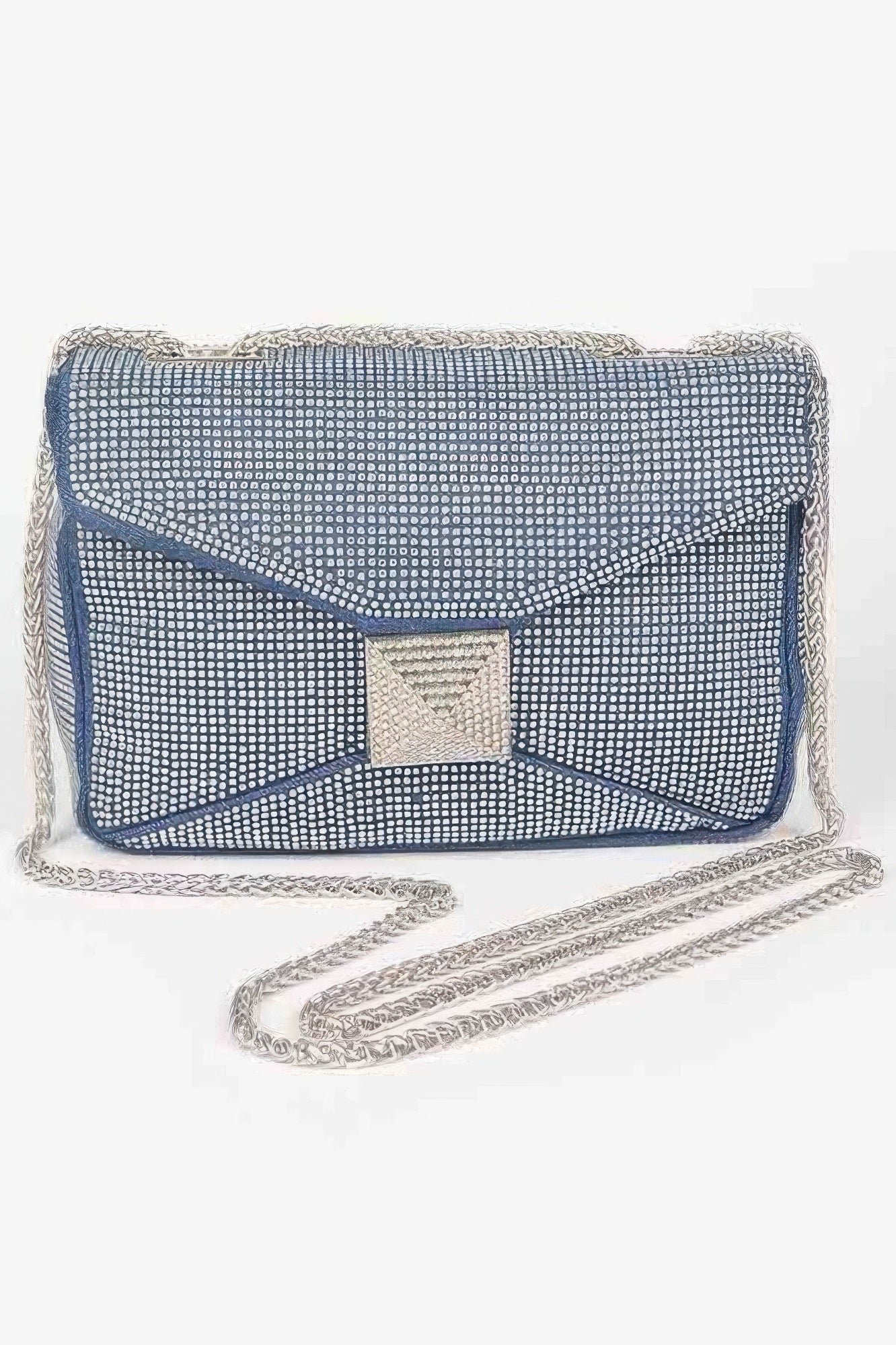 Hot Fix Rhinestone Denim Clutch