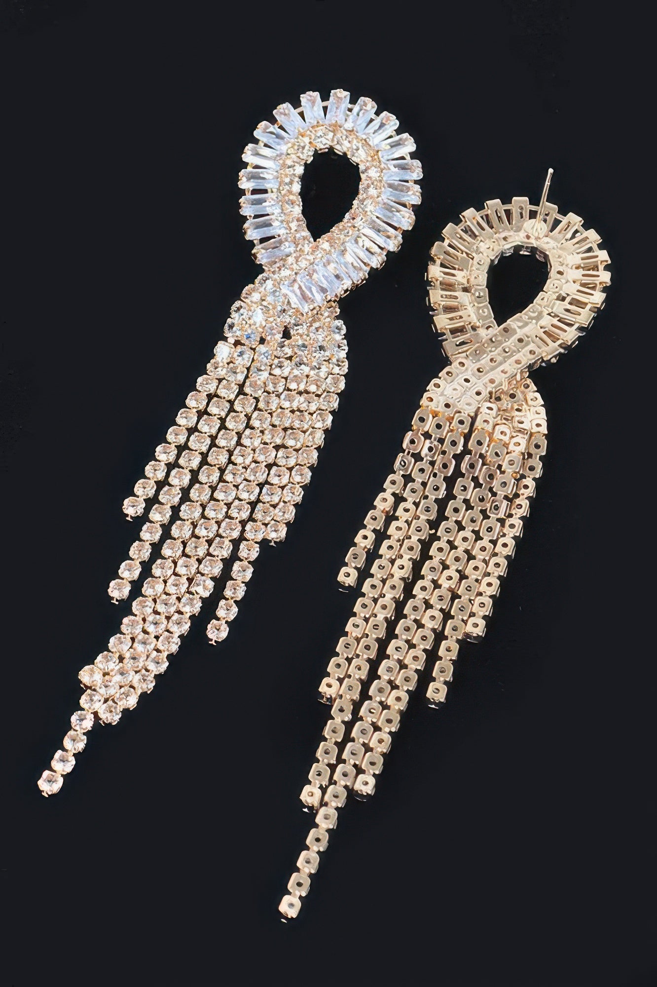 Cubic And Stone Fringe Earring