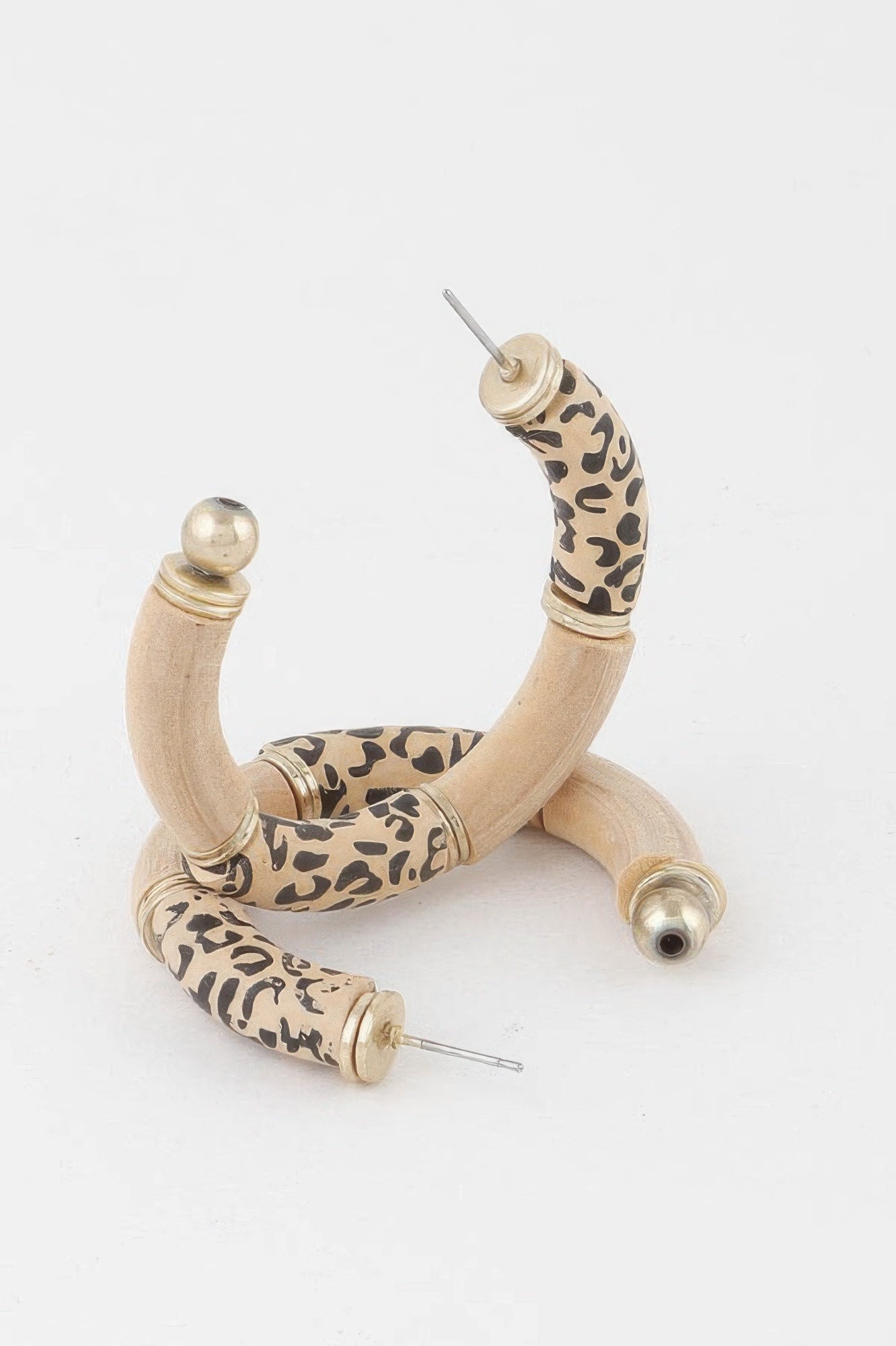 Leo Print Hoop Earrings