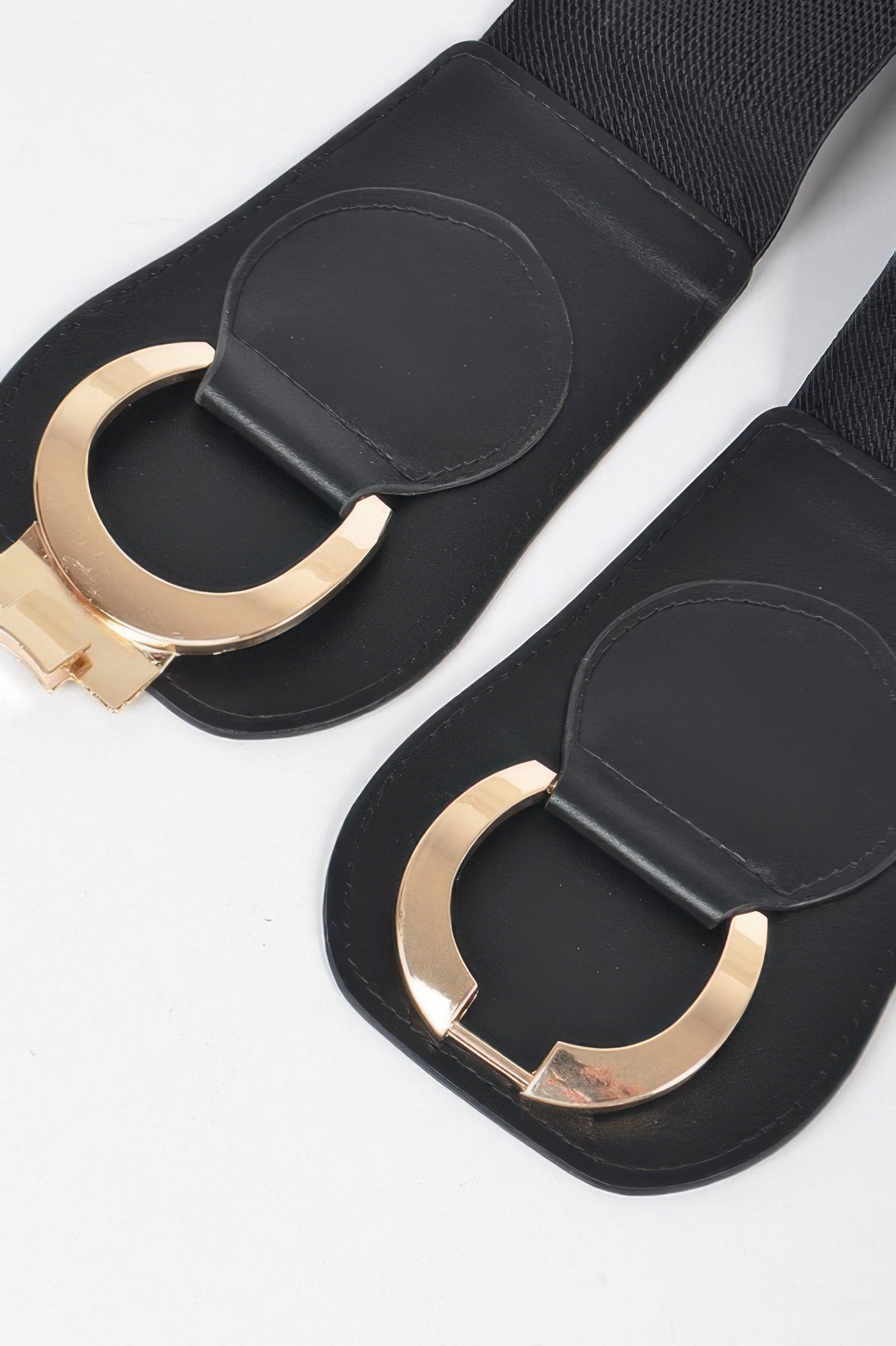 Faux Leather Wide Elastic Belt
