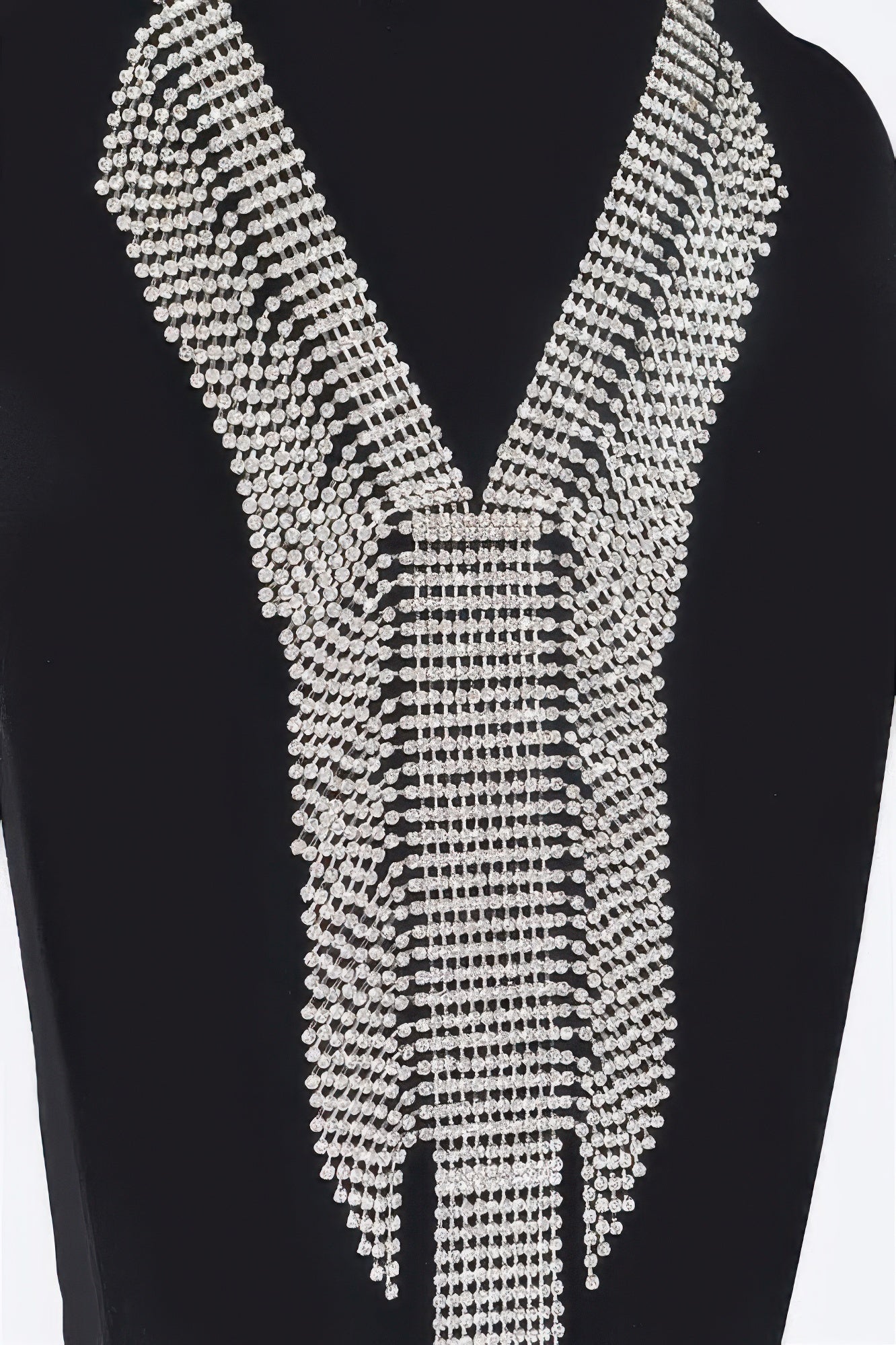 Elegant V Shape Rhinestone Choker Necklace