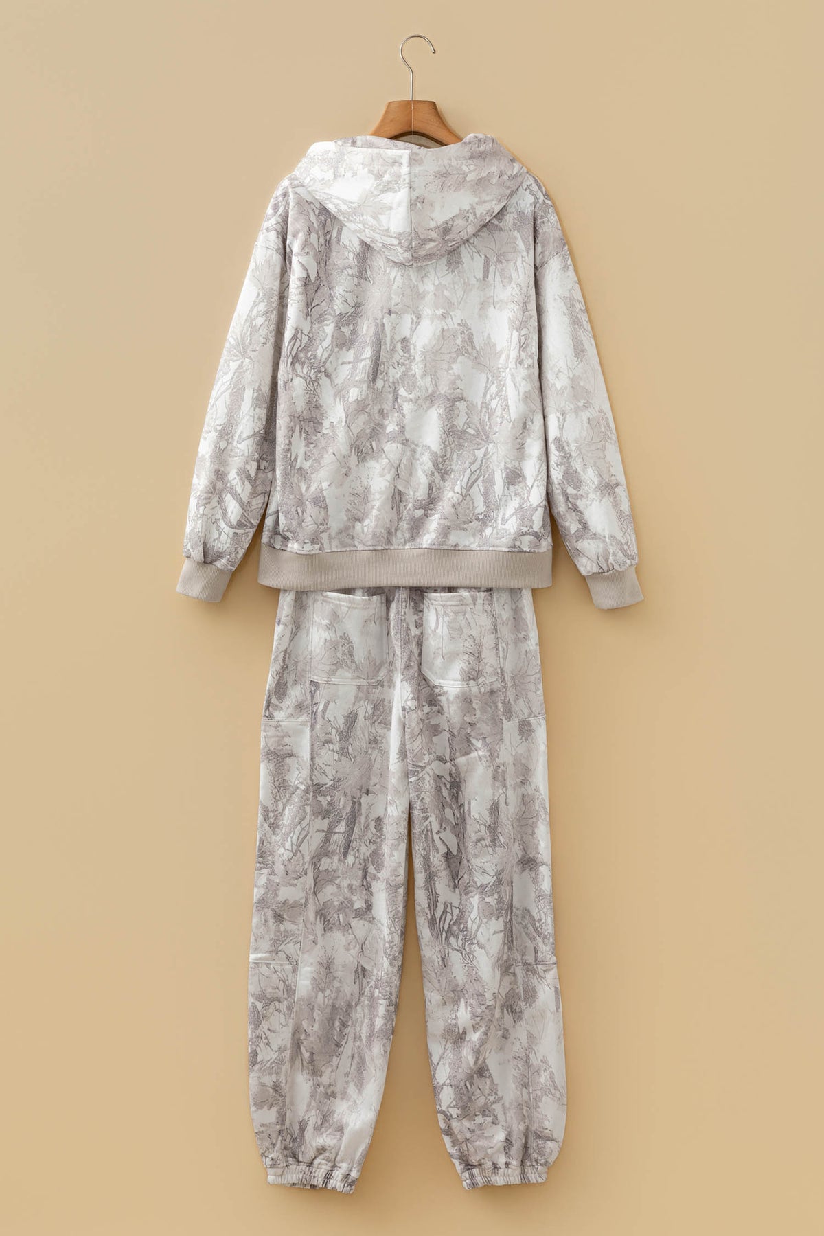 Women's Multicolour Abstract Print Long-Sleeve Elastic Waist Pants Set
