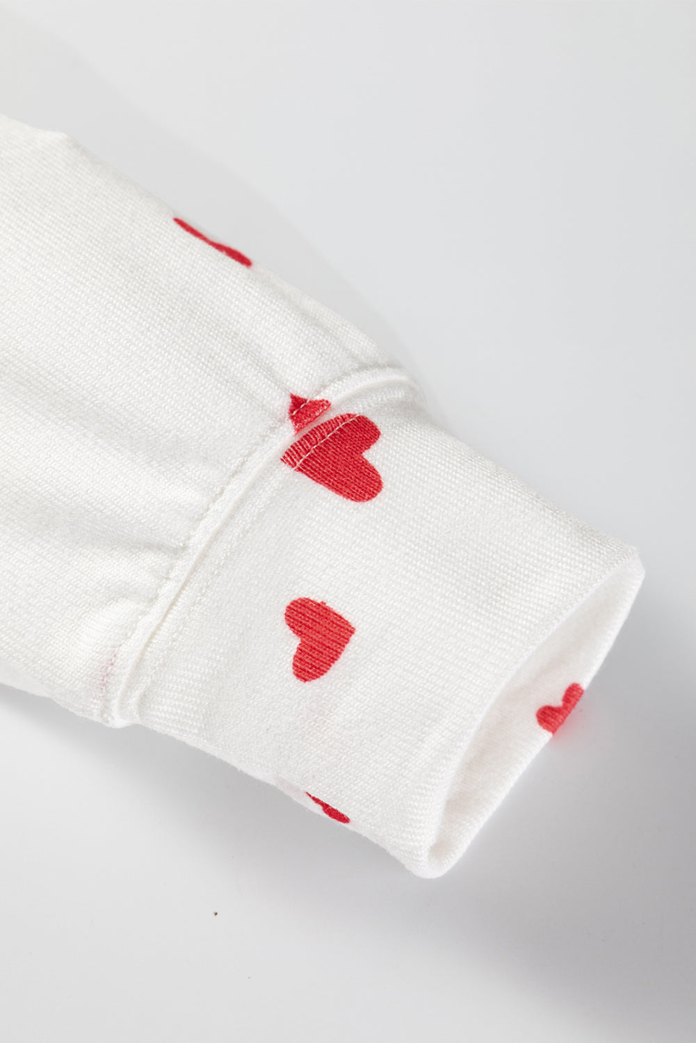 Fiery Red Tiny Hearts Long Sleeve Top Drawstring Lounge Pant Set