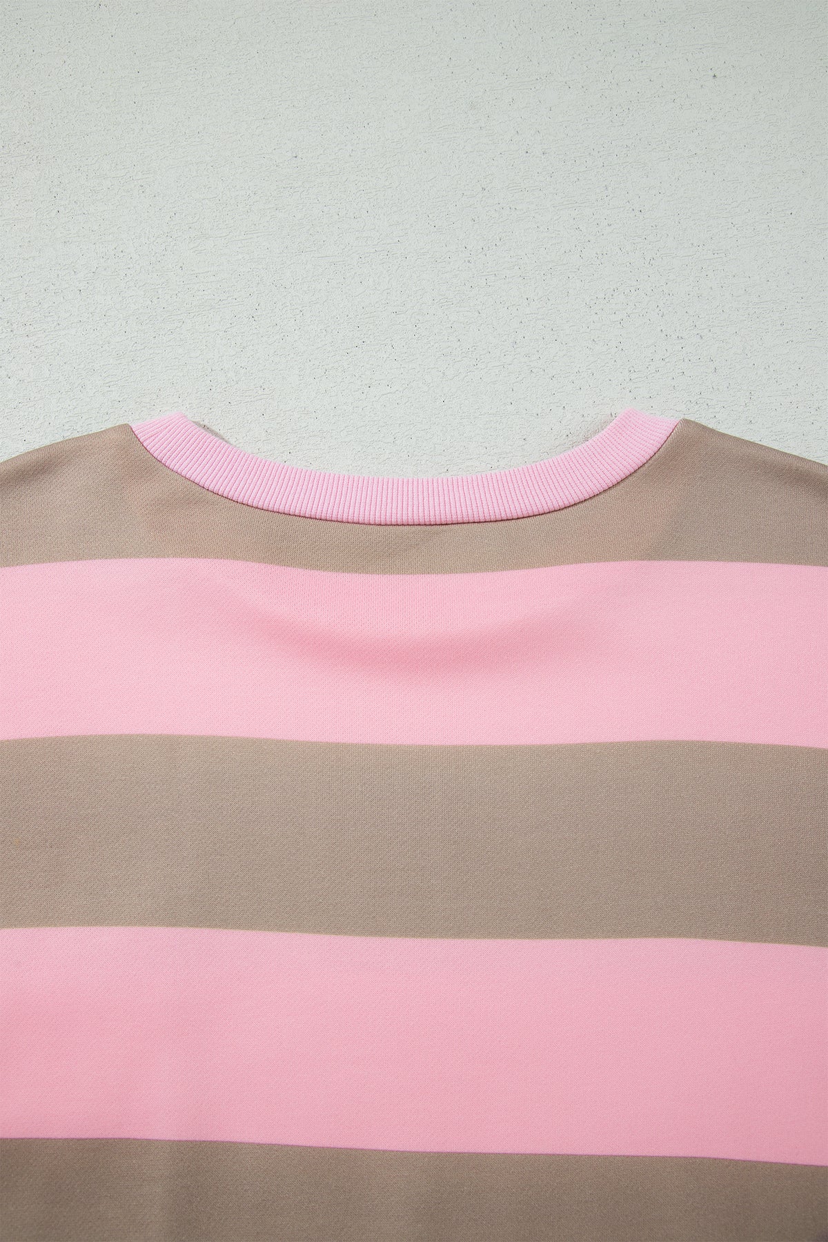 Pink Stripe Striped Patch Pocket Oversized Sweatshirt