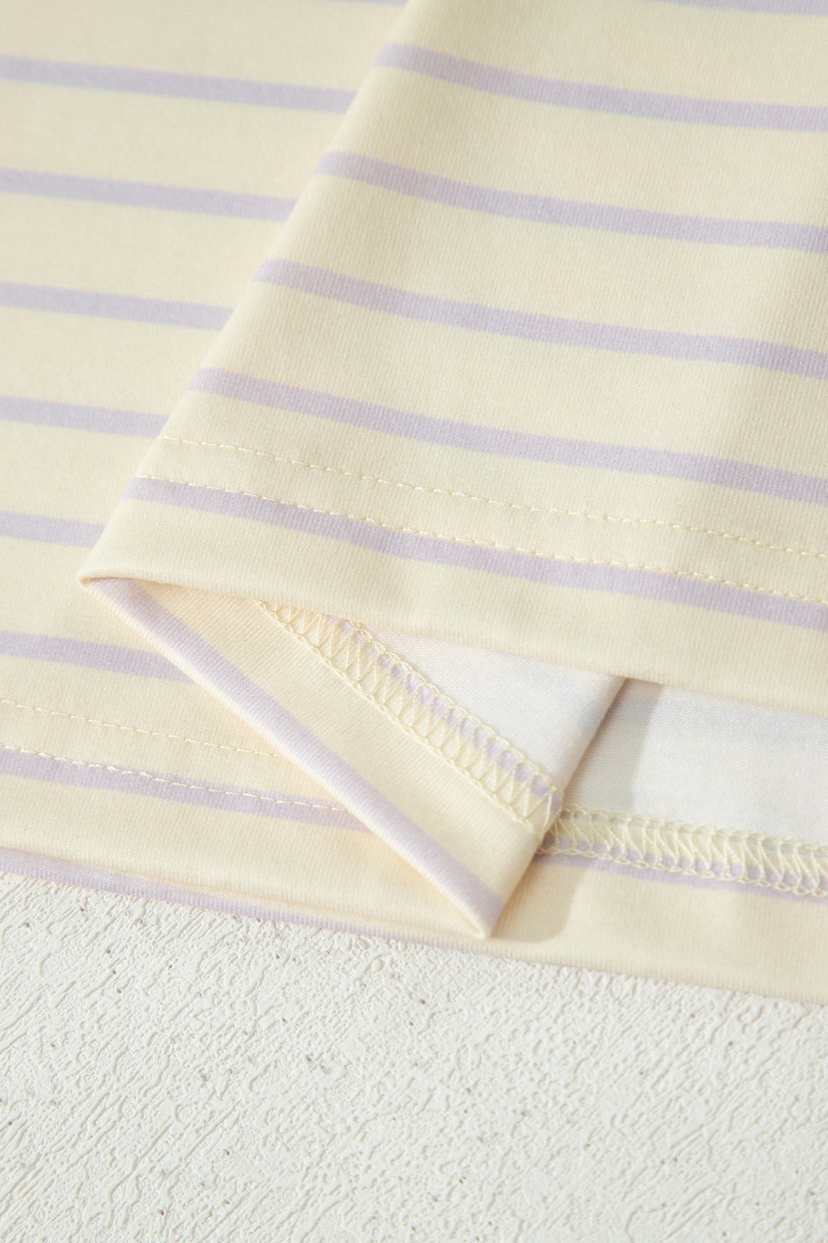 Women's Yellow Stripe Relaxed Tee Shorts Two-Piece Outfit Set