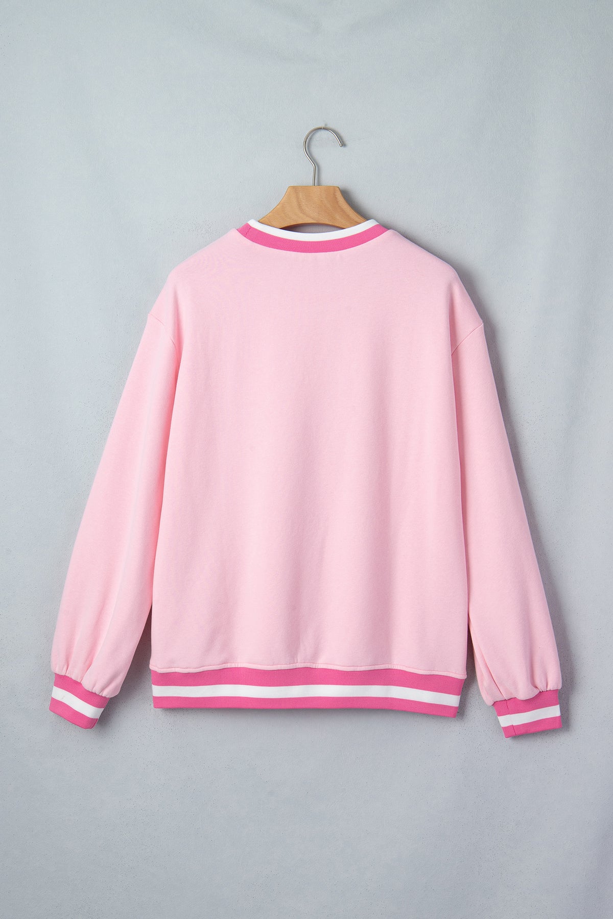 Pink Embroidered Tennis Club Crew Neck Sweatshirt