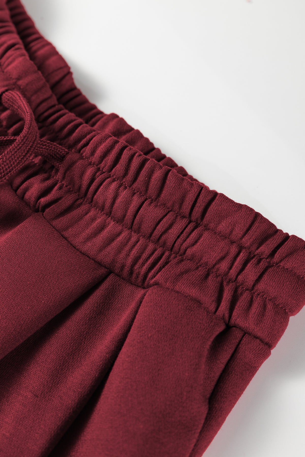 Women's Burgundy Varsity Striped Long-Sleeve Pullover Sweatpants Set