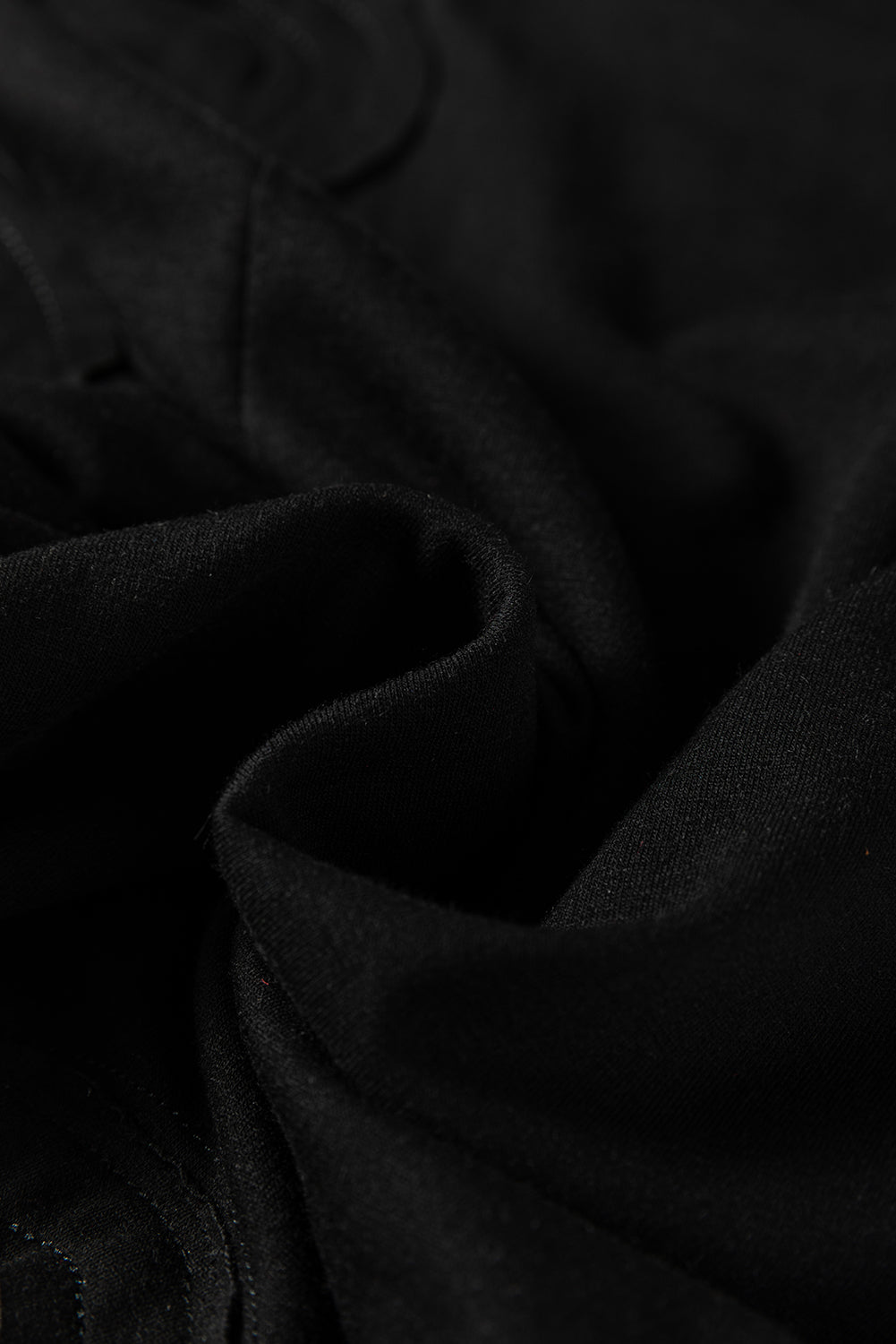 Black Solid Raw Seam Big Flower Patched Loose Overall Jumpsuit