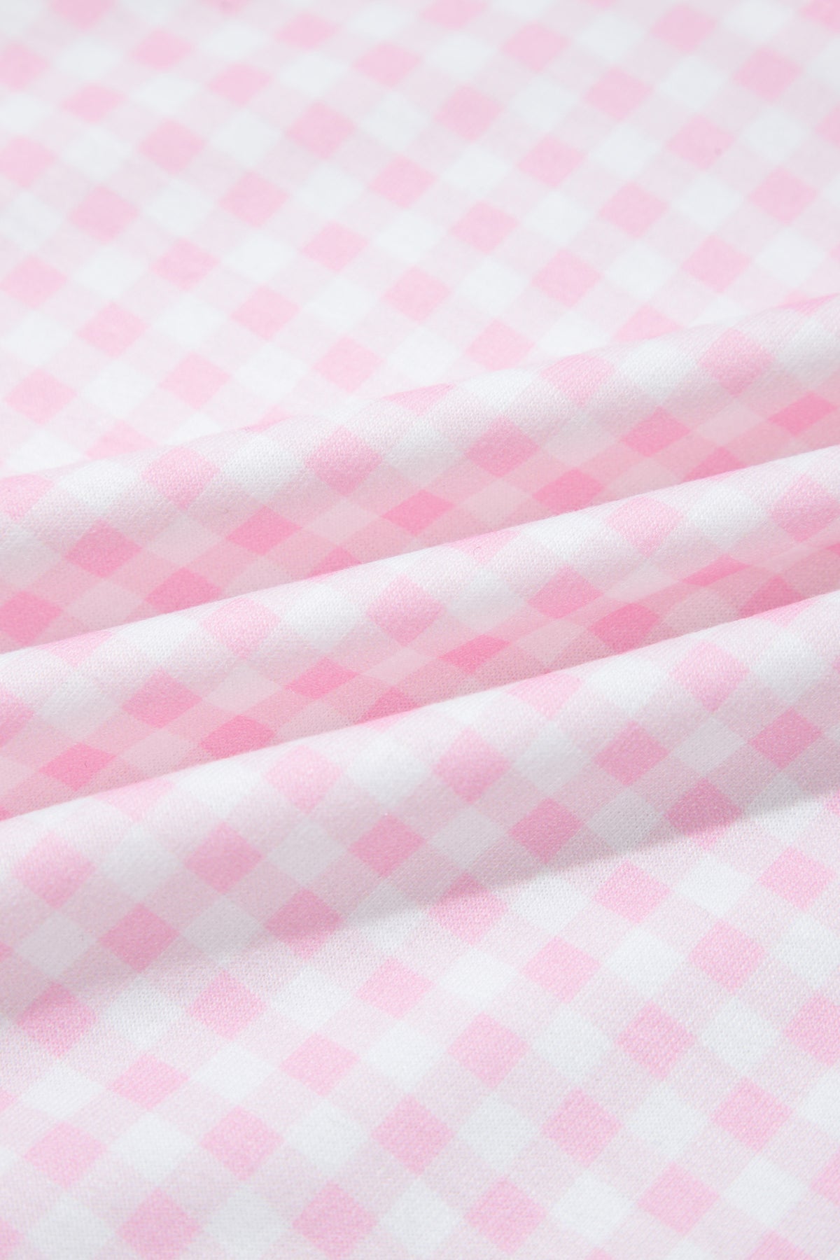 Women's Pink Plaid Zip Neck Sleeveless Top Shorts Two-Piece Shorts Two-Piece Set