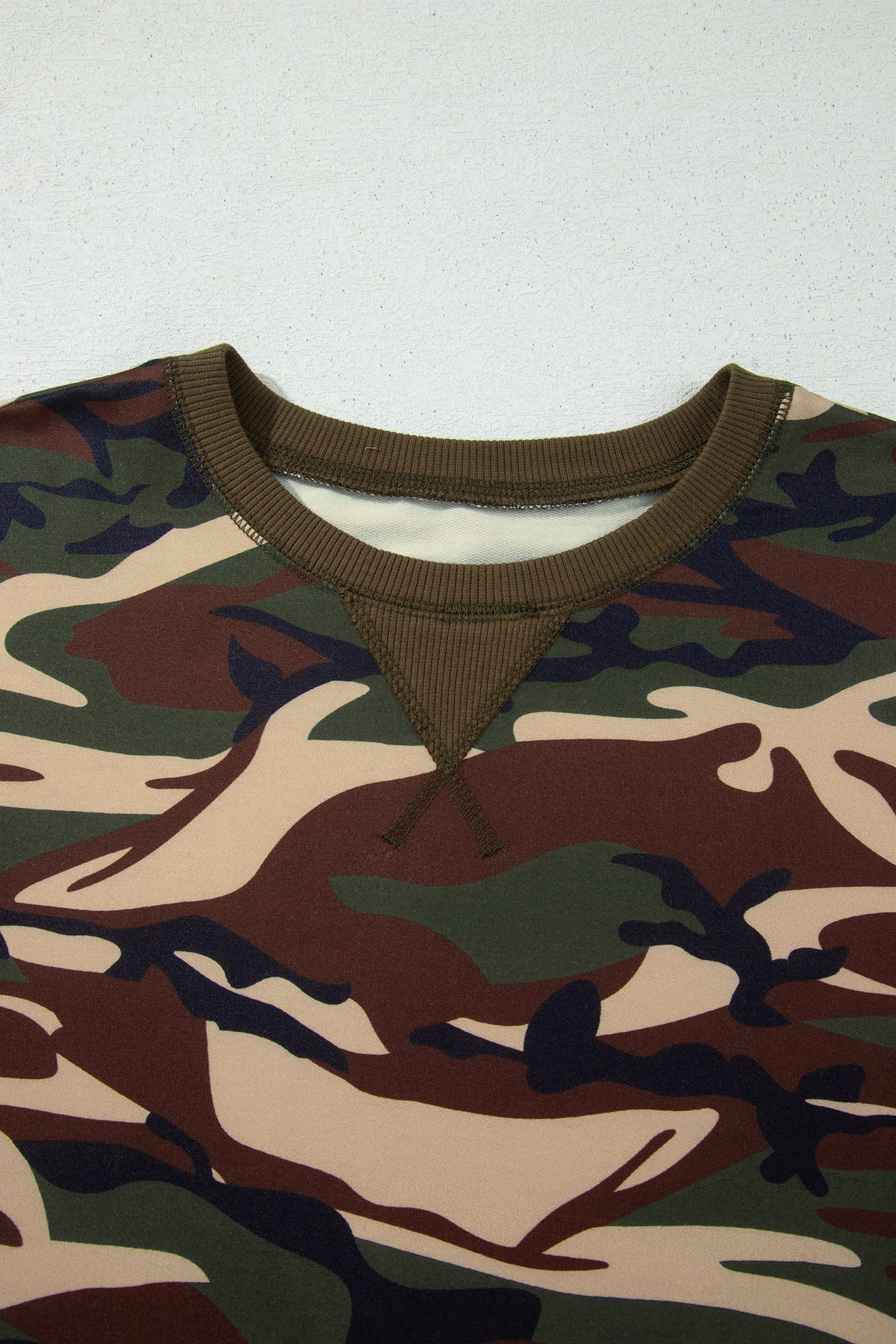 Multicolour Camouflage Print Round Neck Sweatshirt