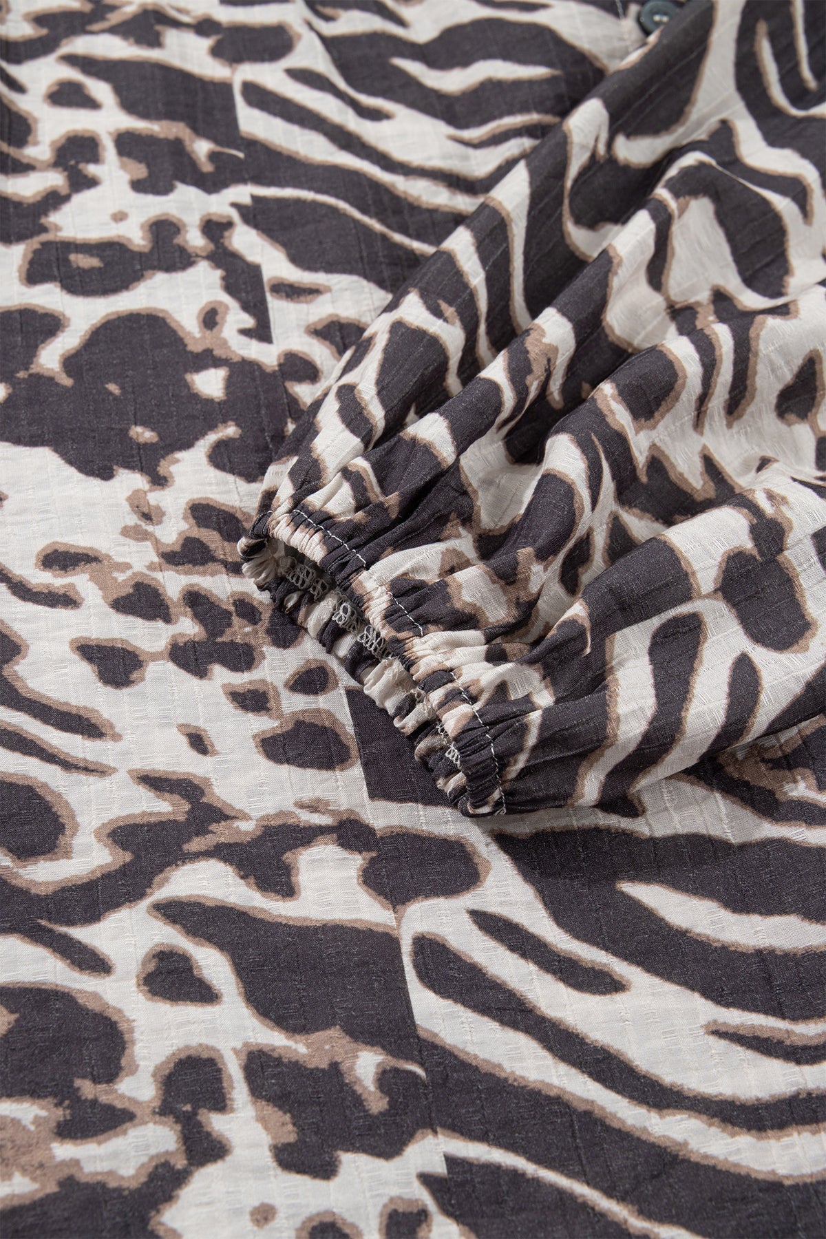 Parchment Leopard Print Button Down Balloon Sleeve Shirt