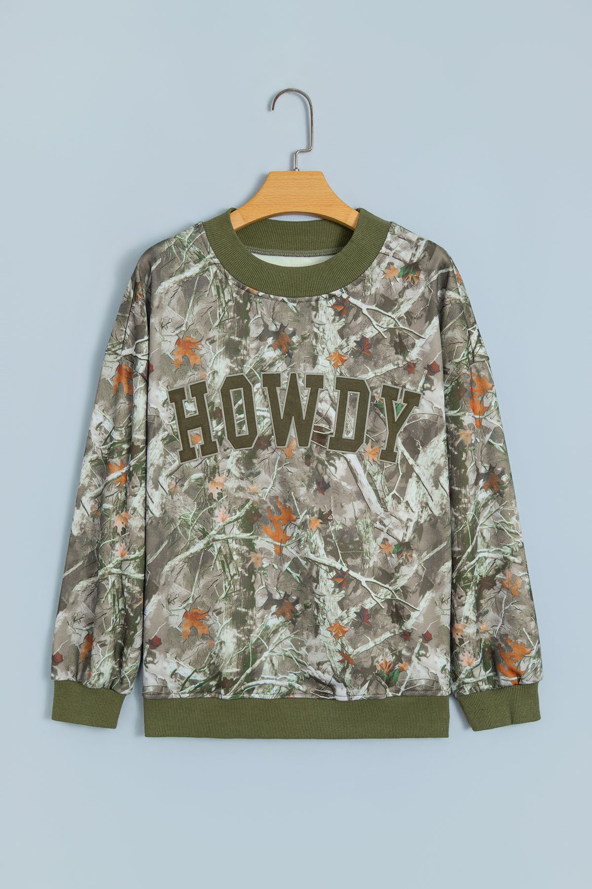 Beige Western Mallard Letter Print Sweatshirt