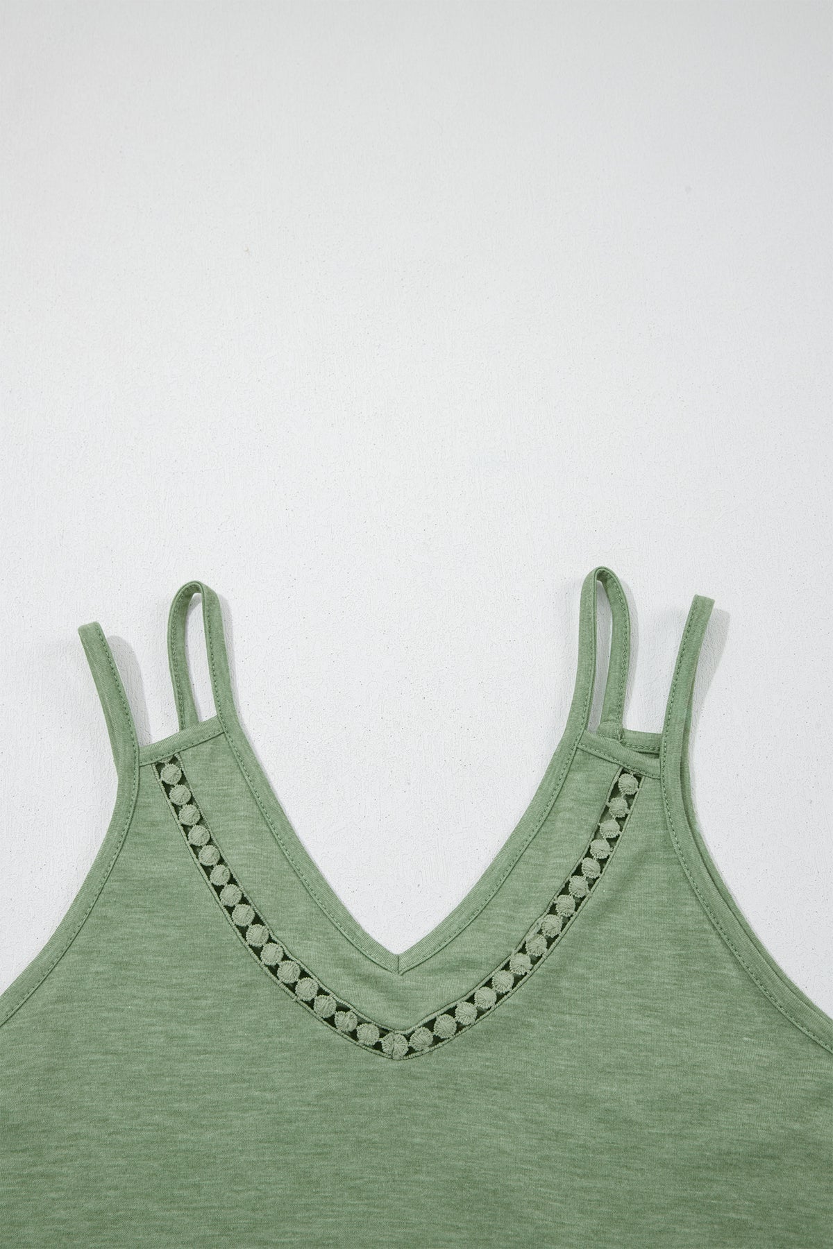 Green Lace V-Neck Mini Dress