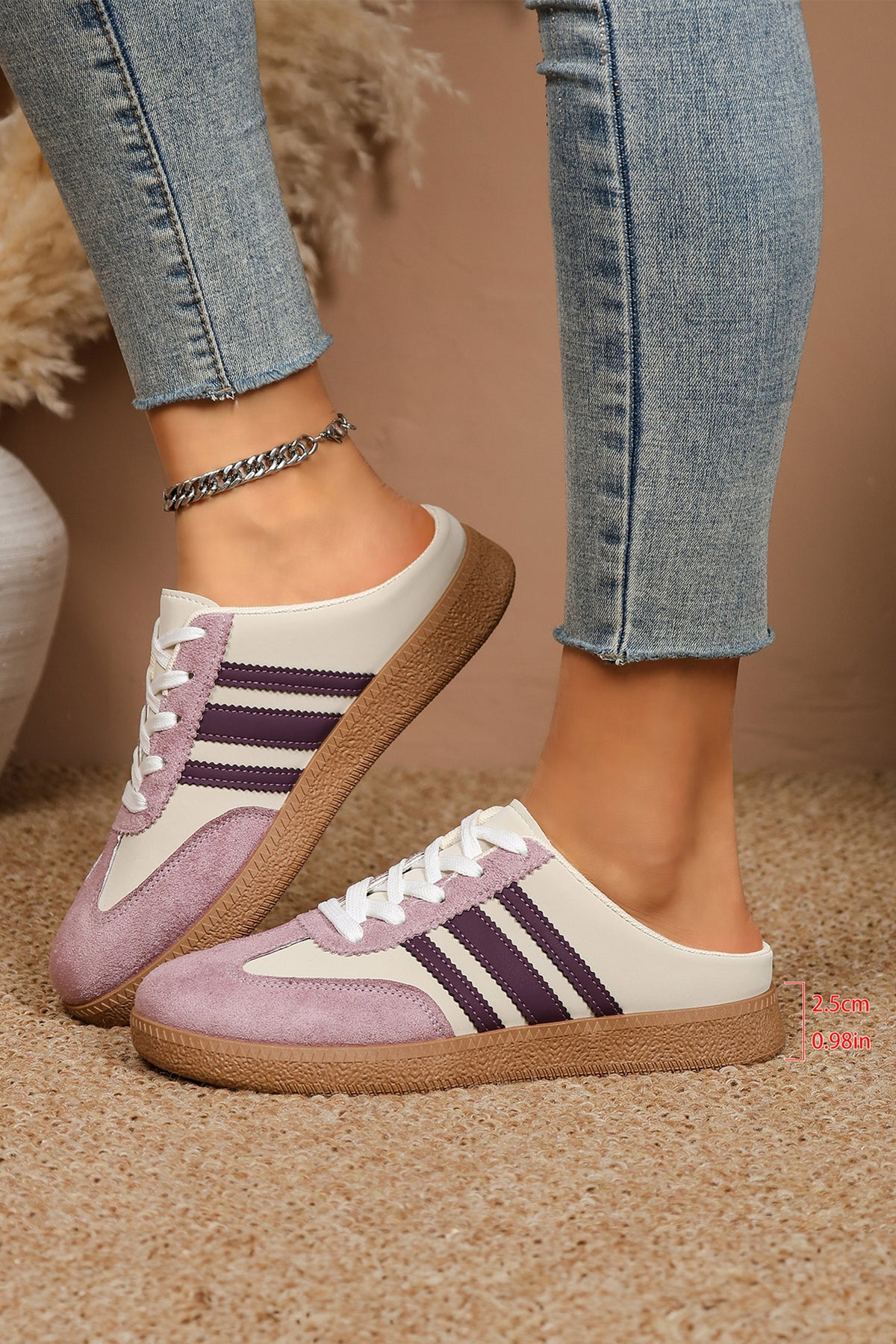 black PU Leather Color Block Varsity Lace-Up Sneakers