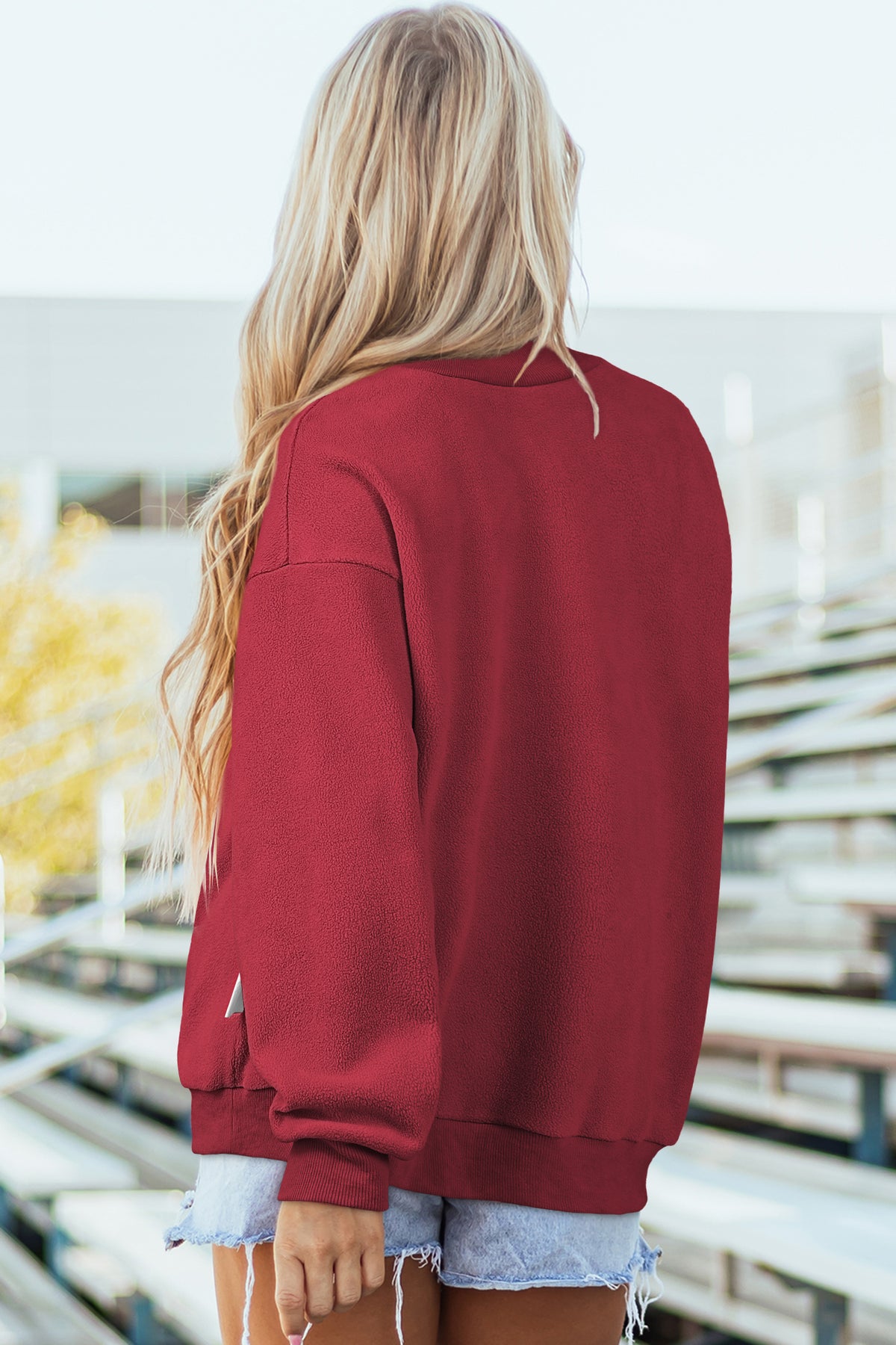Bluing Oversize Reversible Mock Neck Sweatshirt