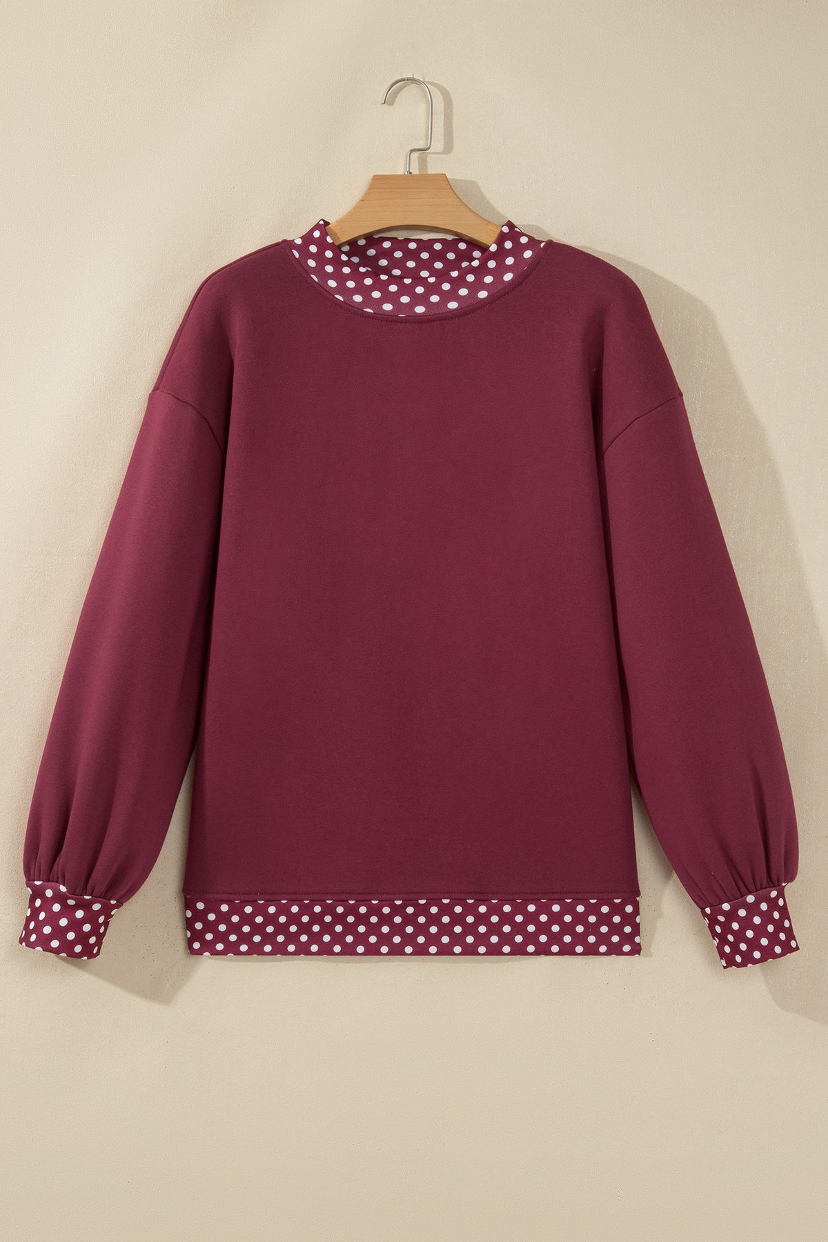 Tillandsia Purple Polka Dot Oversized Sweatshirt
