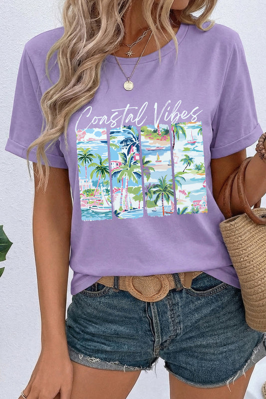 Wisteria Coastal Vibes Resort Vacation Graphic Tee