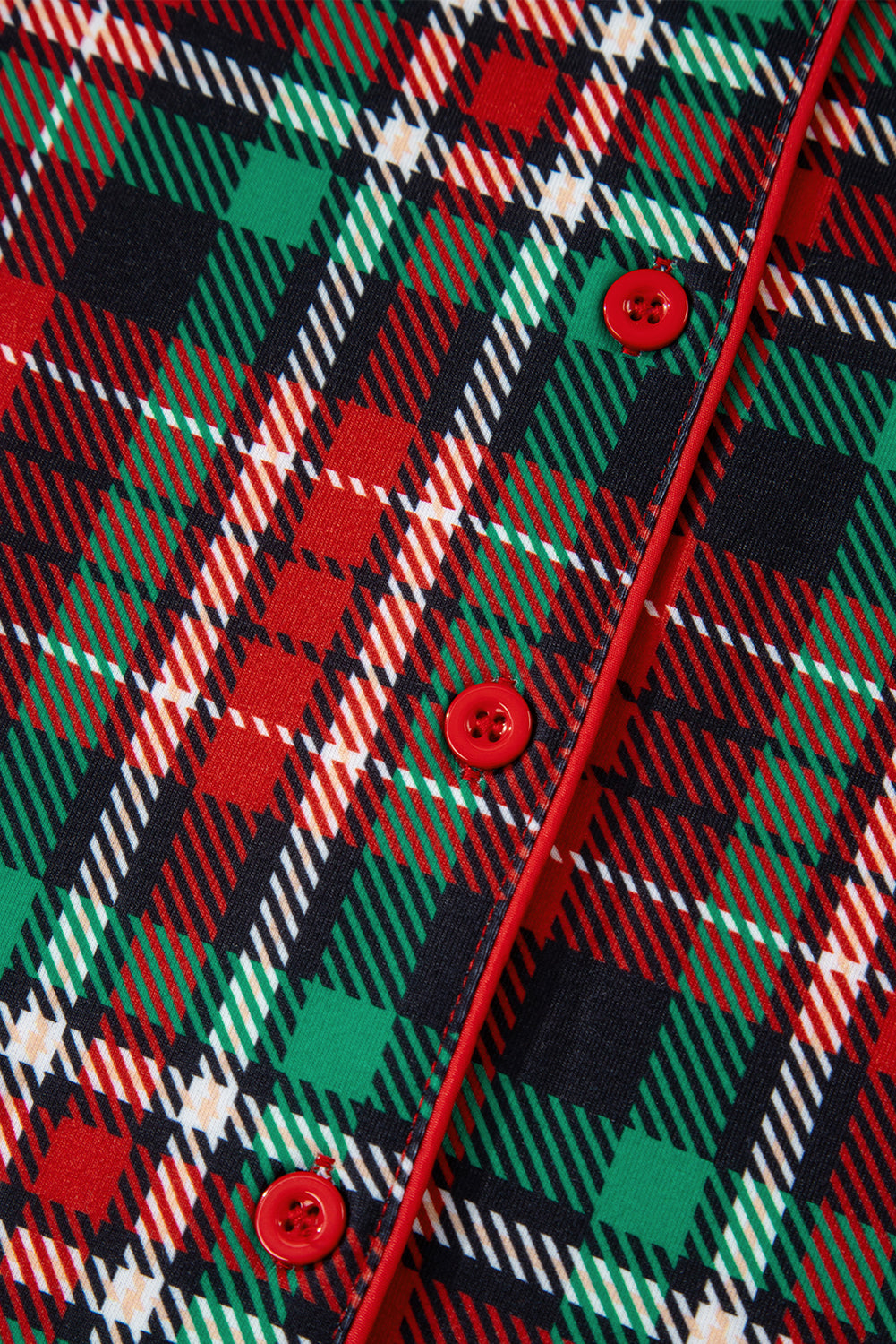 Racing Red Plaid Leopard Patchwork Long Sleeve Shorts Pajama Set