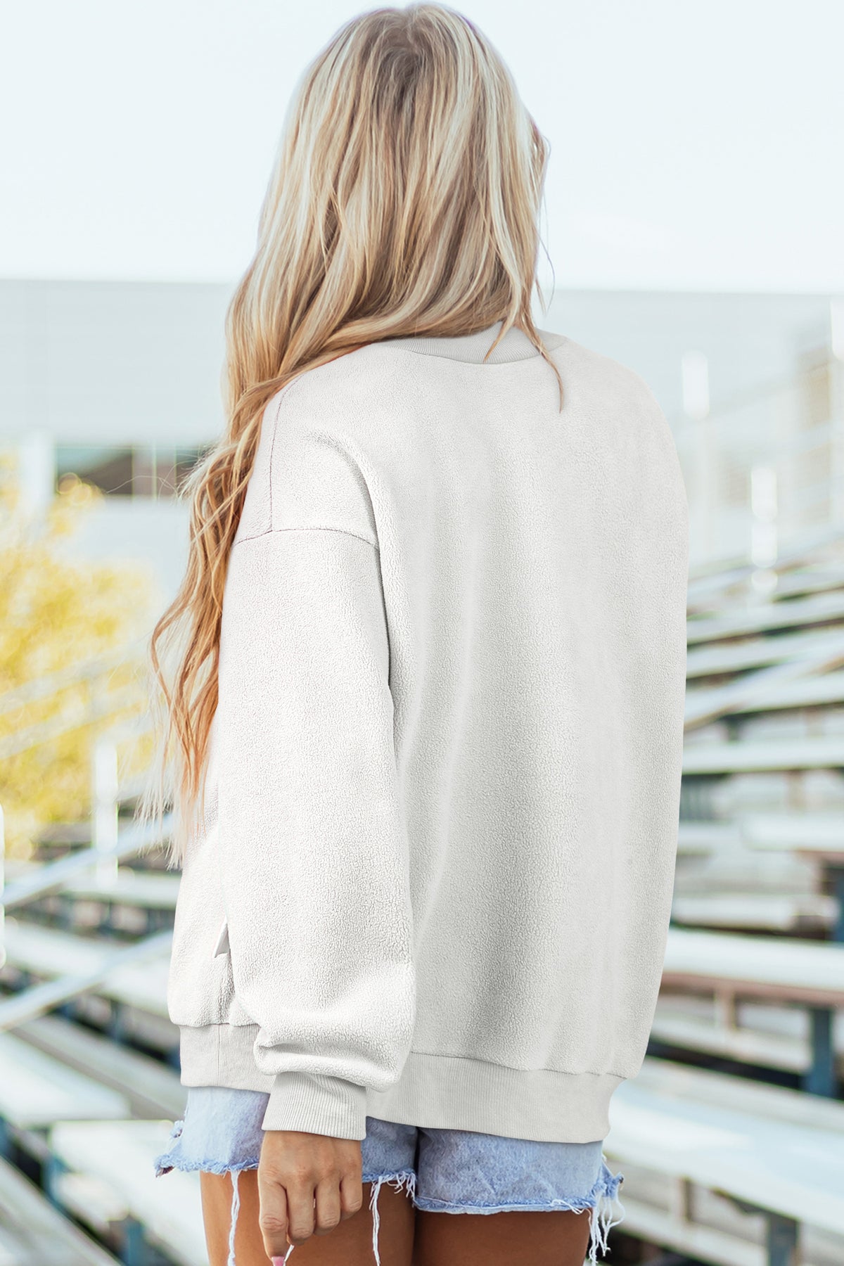 Bluing Oversize Reversible Mock Neck Sweatshirt