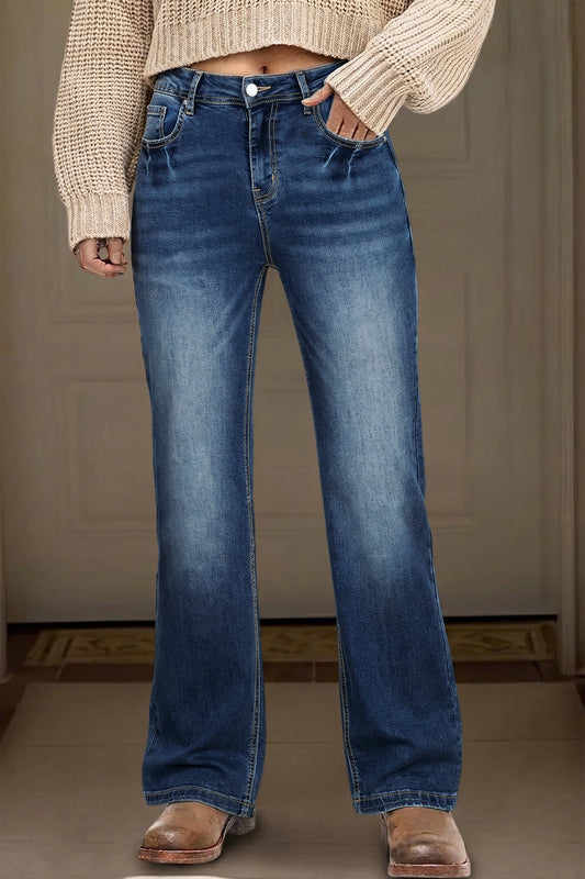 Ashleigh Blue Acid Washed Straight Leg Full-Length Casual Jeans