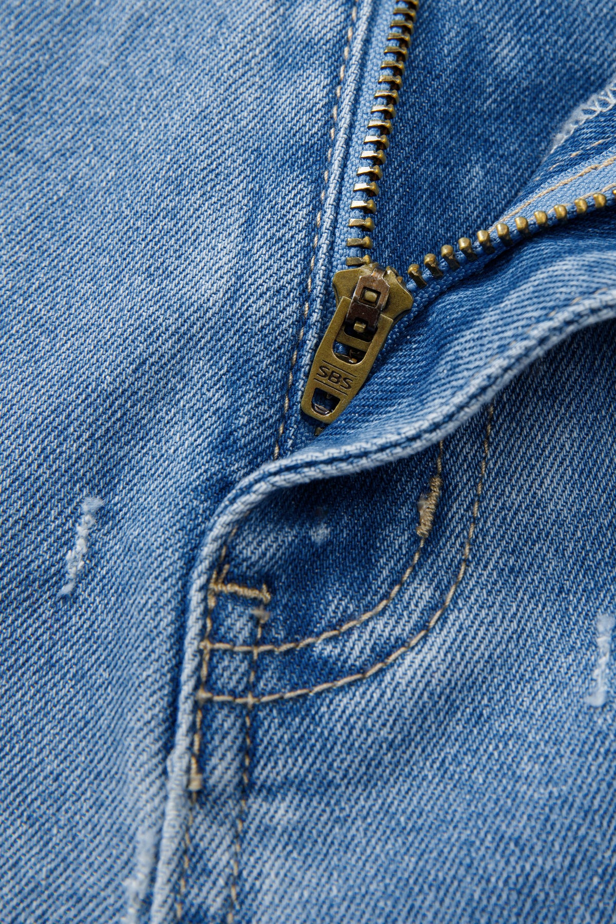 Mist Blue Distressed Tummy Control Raw Hem Jeans