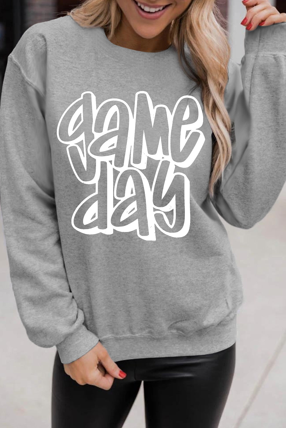 Gray Game Day Crew Neck Sweatshirt