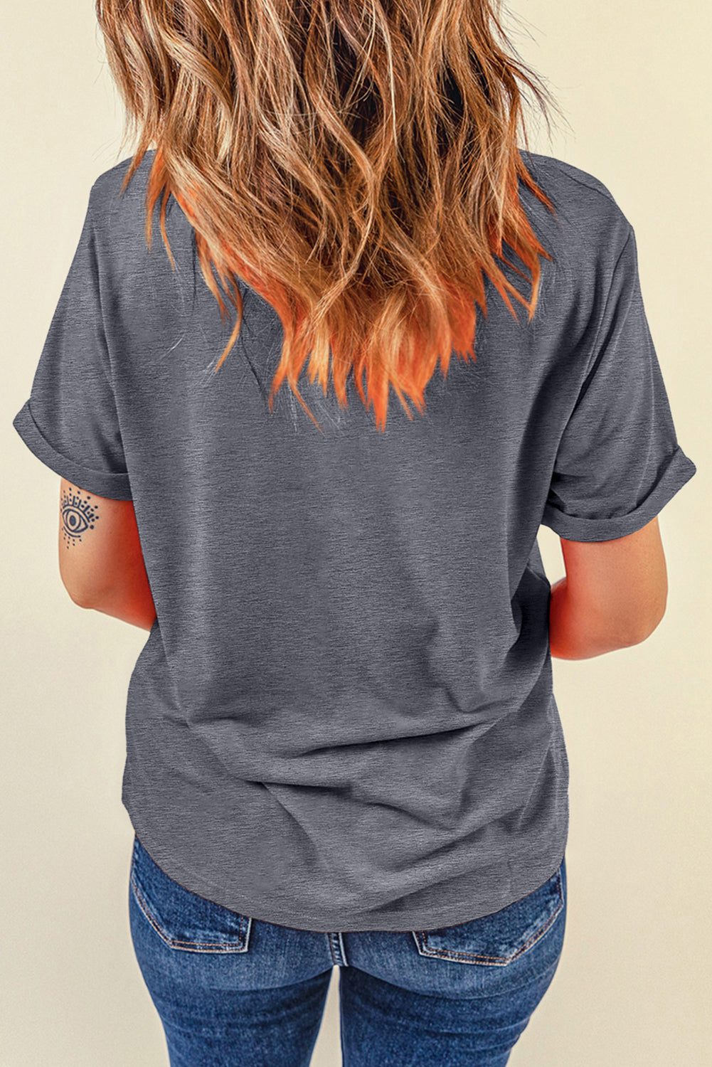Gray Redeo Check Spades Western Graphic T-Shirt