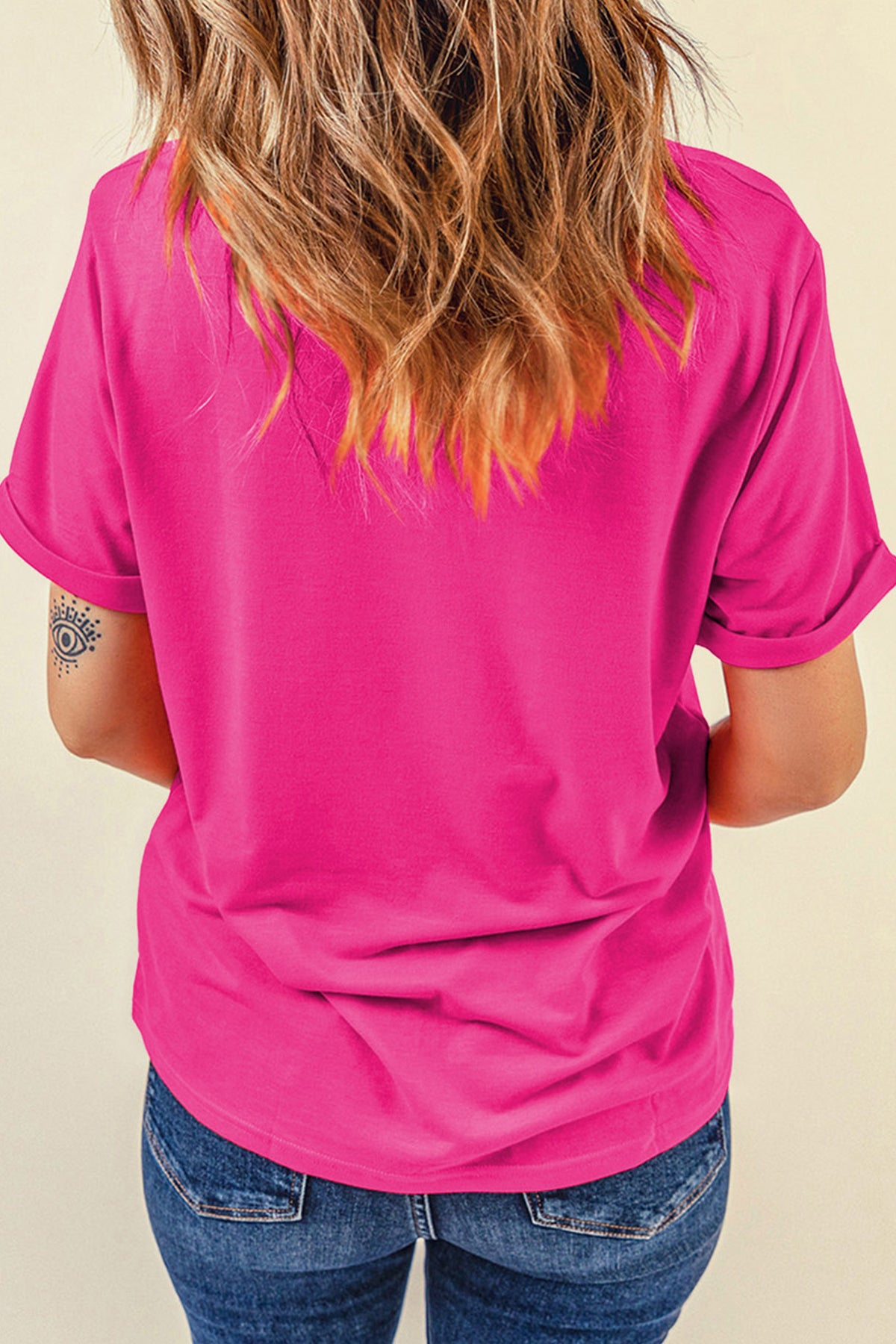Rose Red LAKE DAYS Floral Lettering T-Shirt