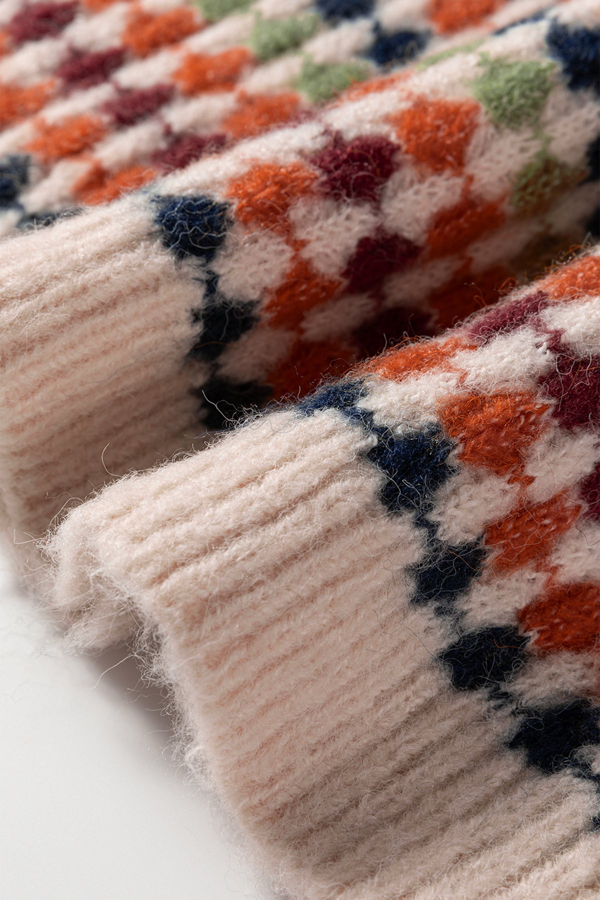 Multicolour Dotty Striped Pattern Knit Drop Shoulder Sweater
