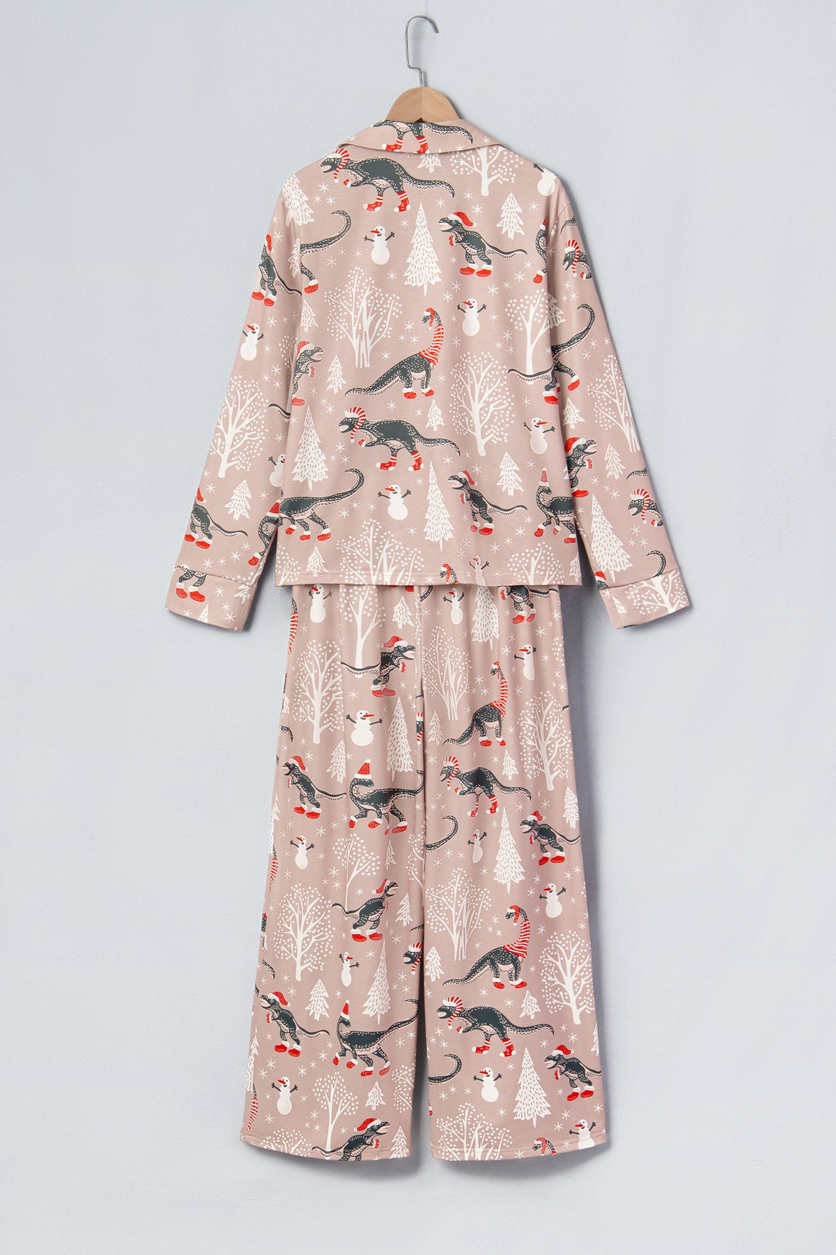 Brown Abstract Print Long Sleeve Lounge Set